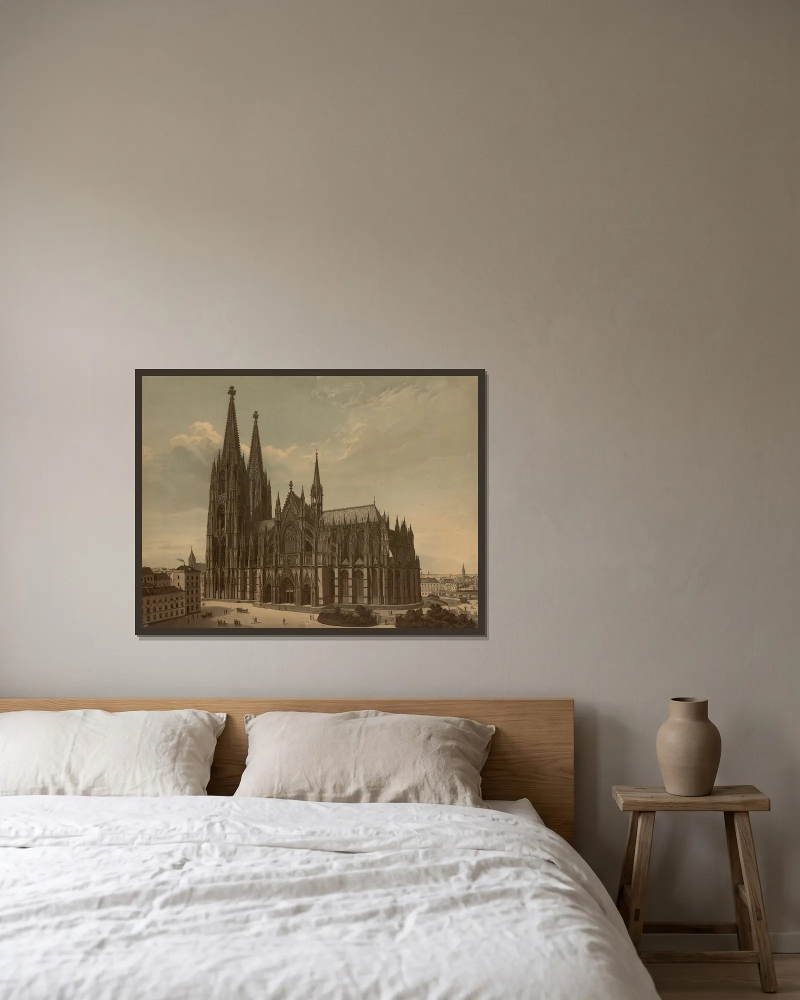 Cologne Cathedral av Josef Langl inramad på en vägg
