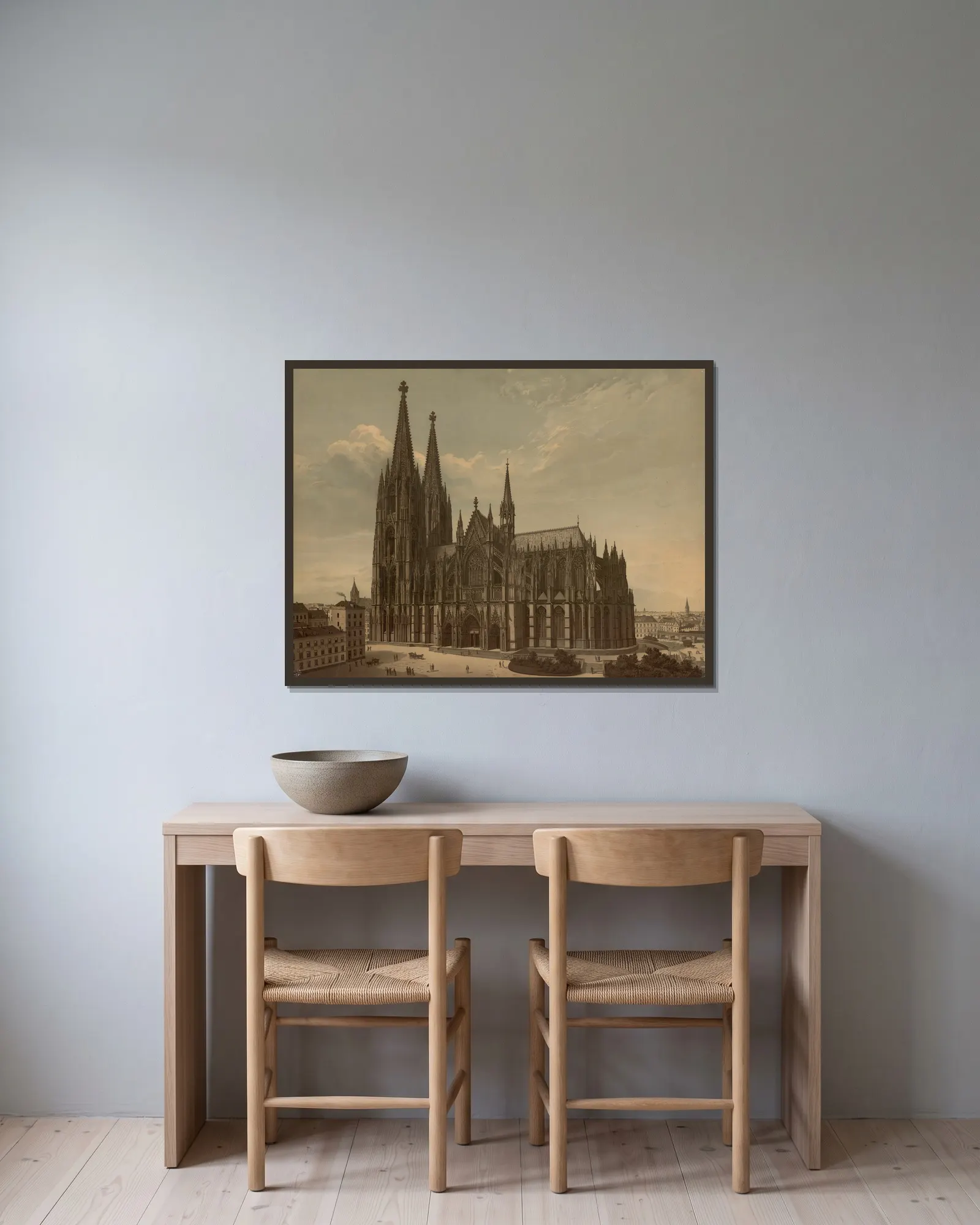 Cologne Cathedral av Josef Langl inramad på en vägg