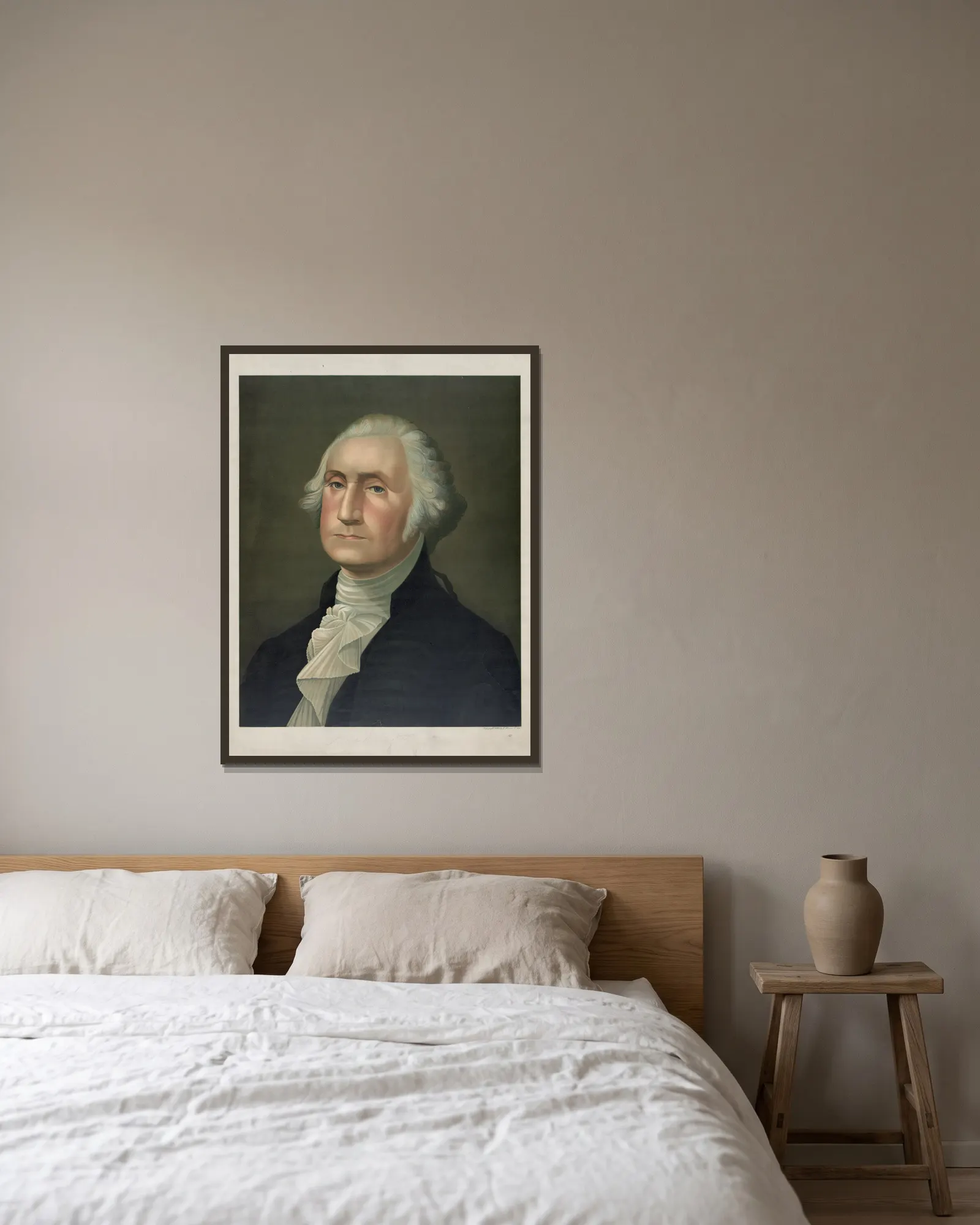 George Washington av Joseph Hoover inramad på en vägg
