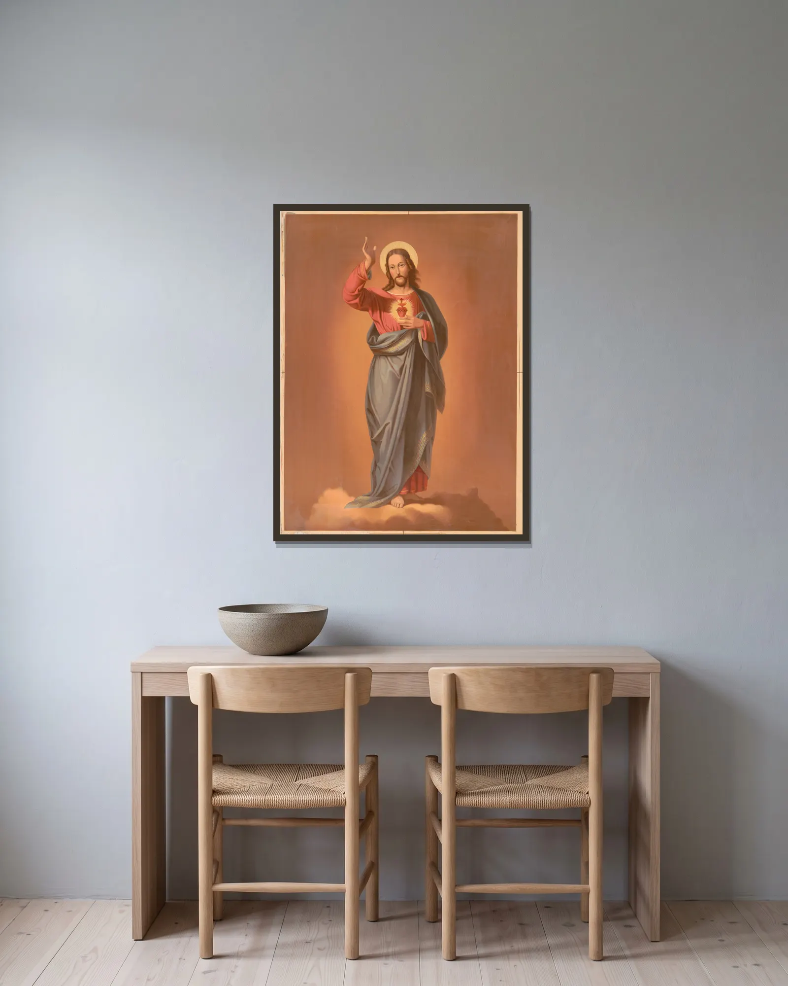 Jesus Christ av Joseph Hoover inramad på en vägg