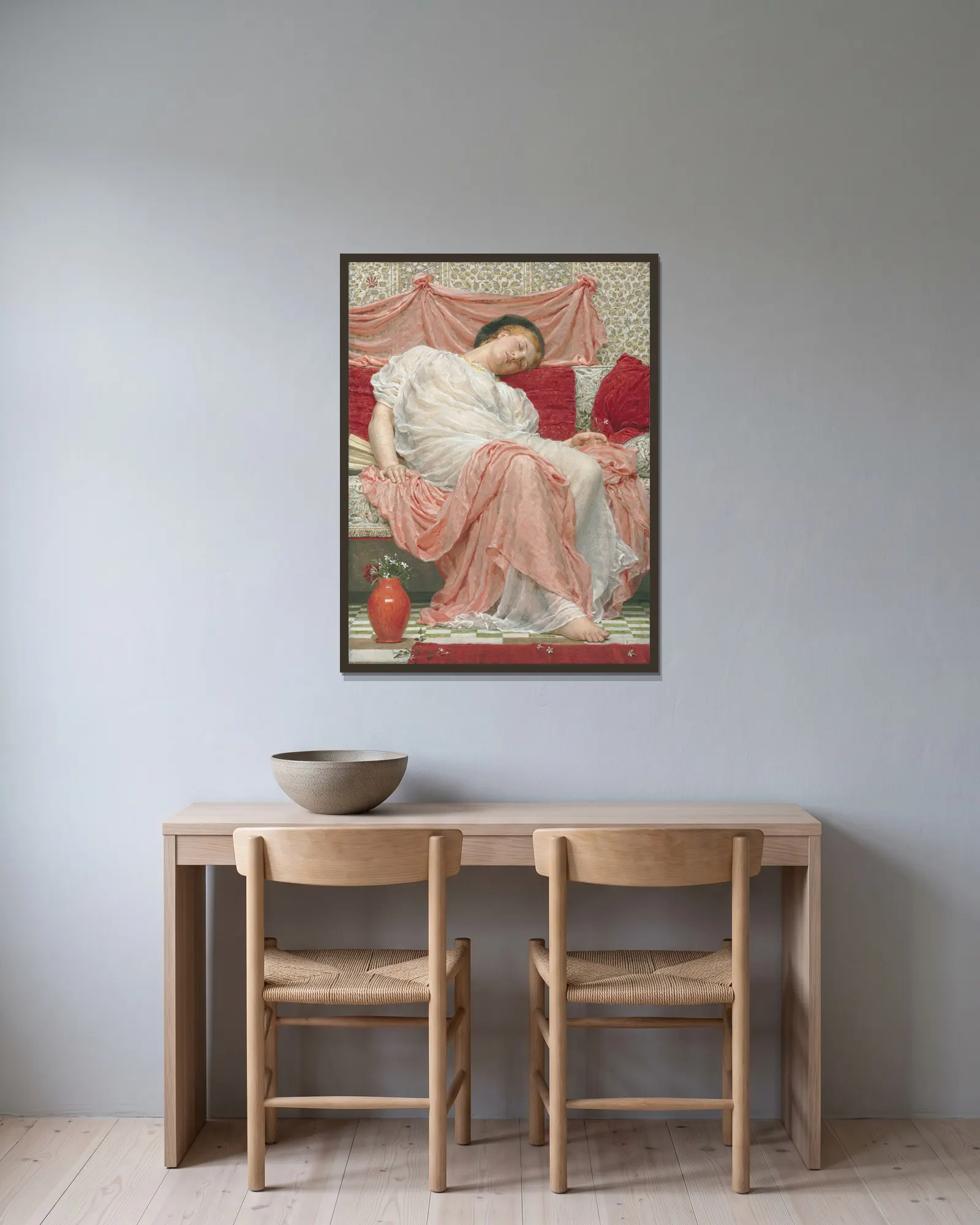 Jasmine av Albert Joseph Moore inramad på en vägg