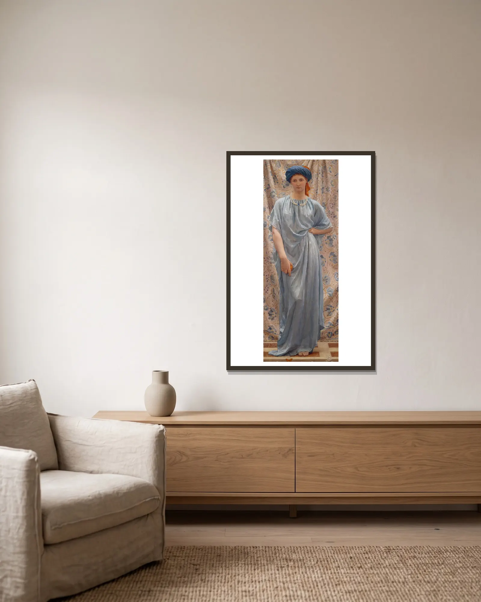Sapphires av Albert Joseph Moore inramad på en vägg