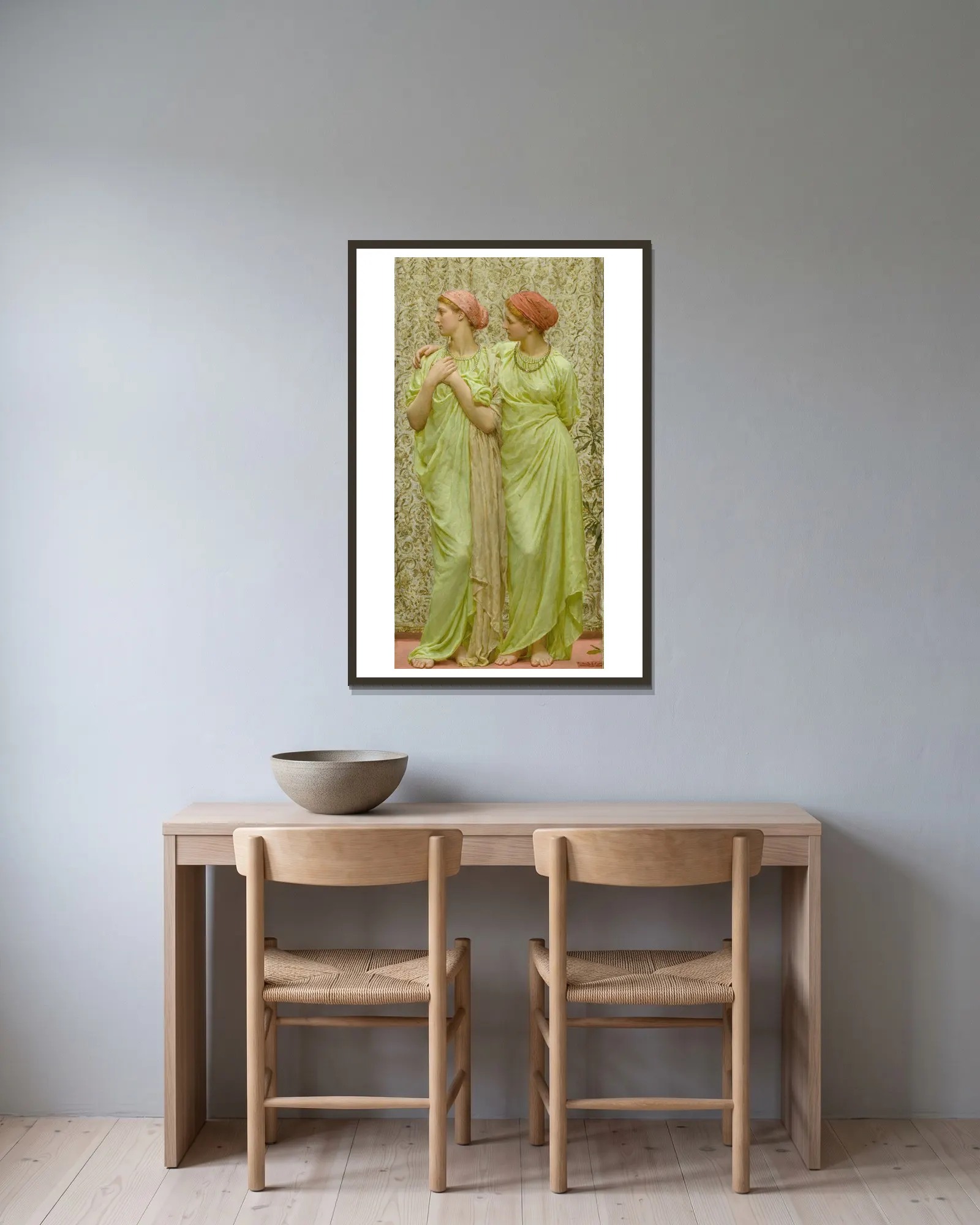 Topaz av Albert Joseph Moore inramad på en vägg