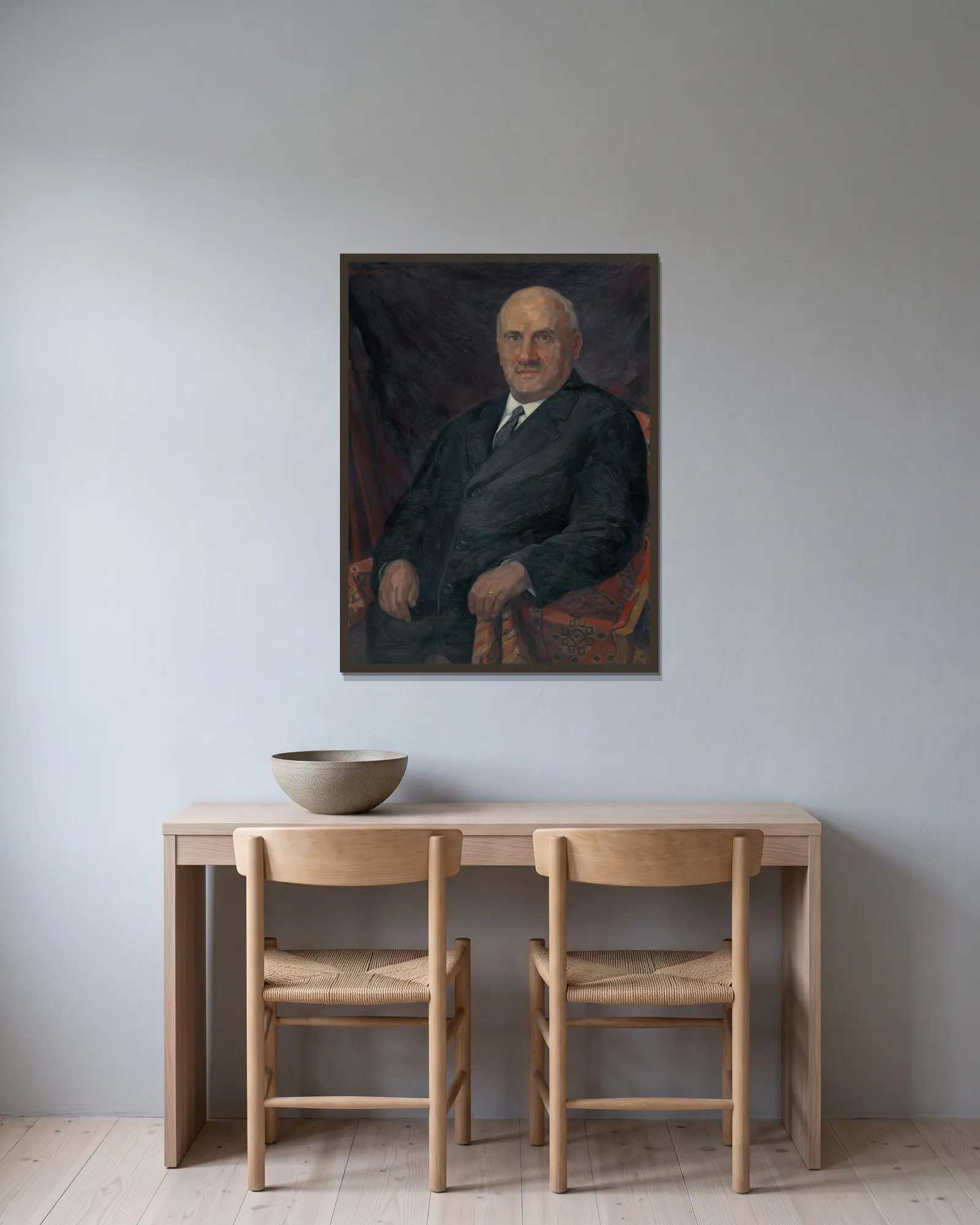 Ferko Skycák av Jozef Hanula inramad på en vägg