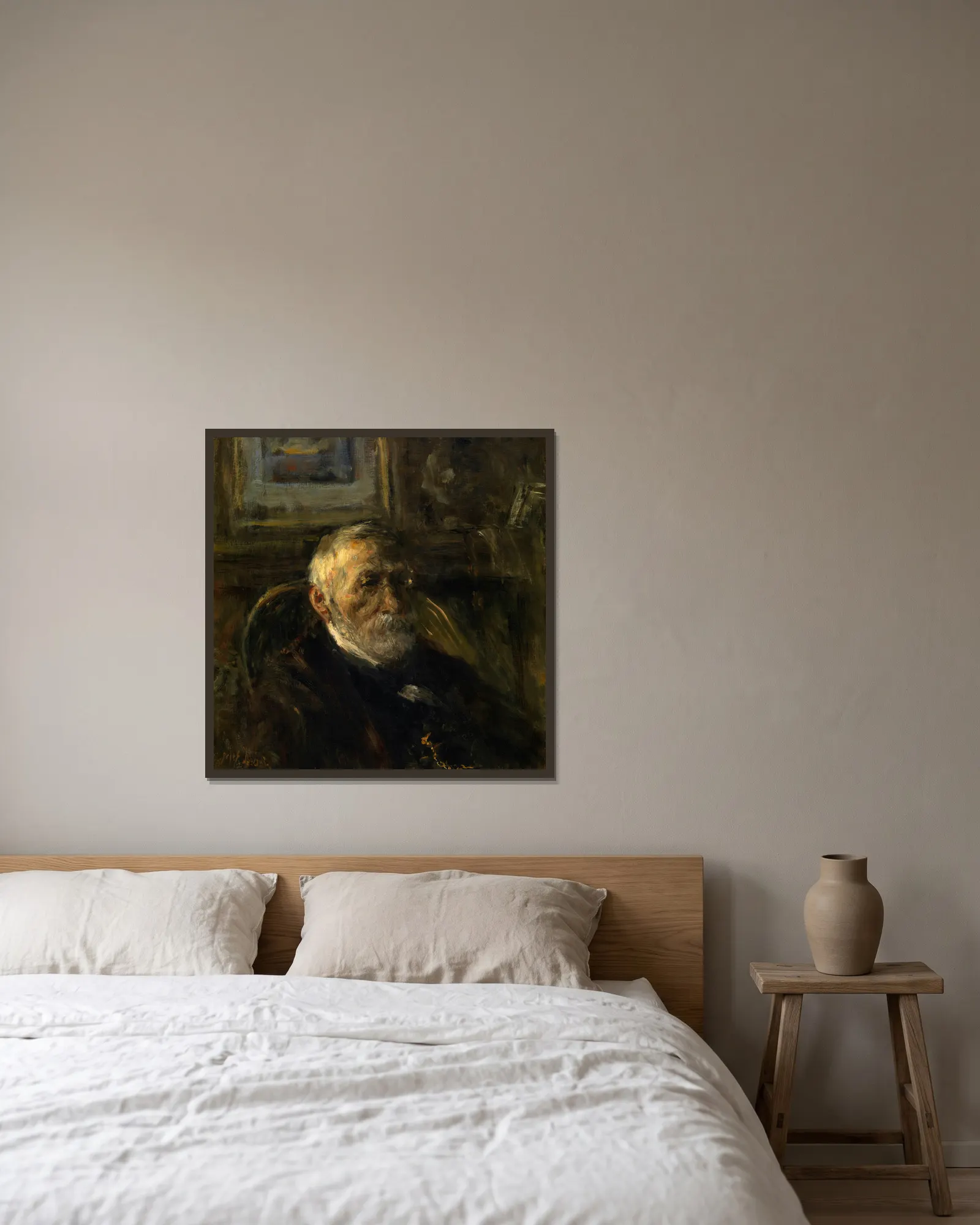 Self Portrait av Jozef Israëls inramad på en vägg