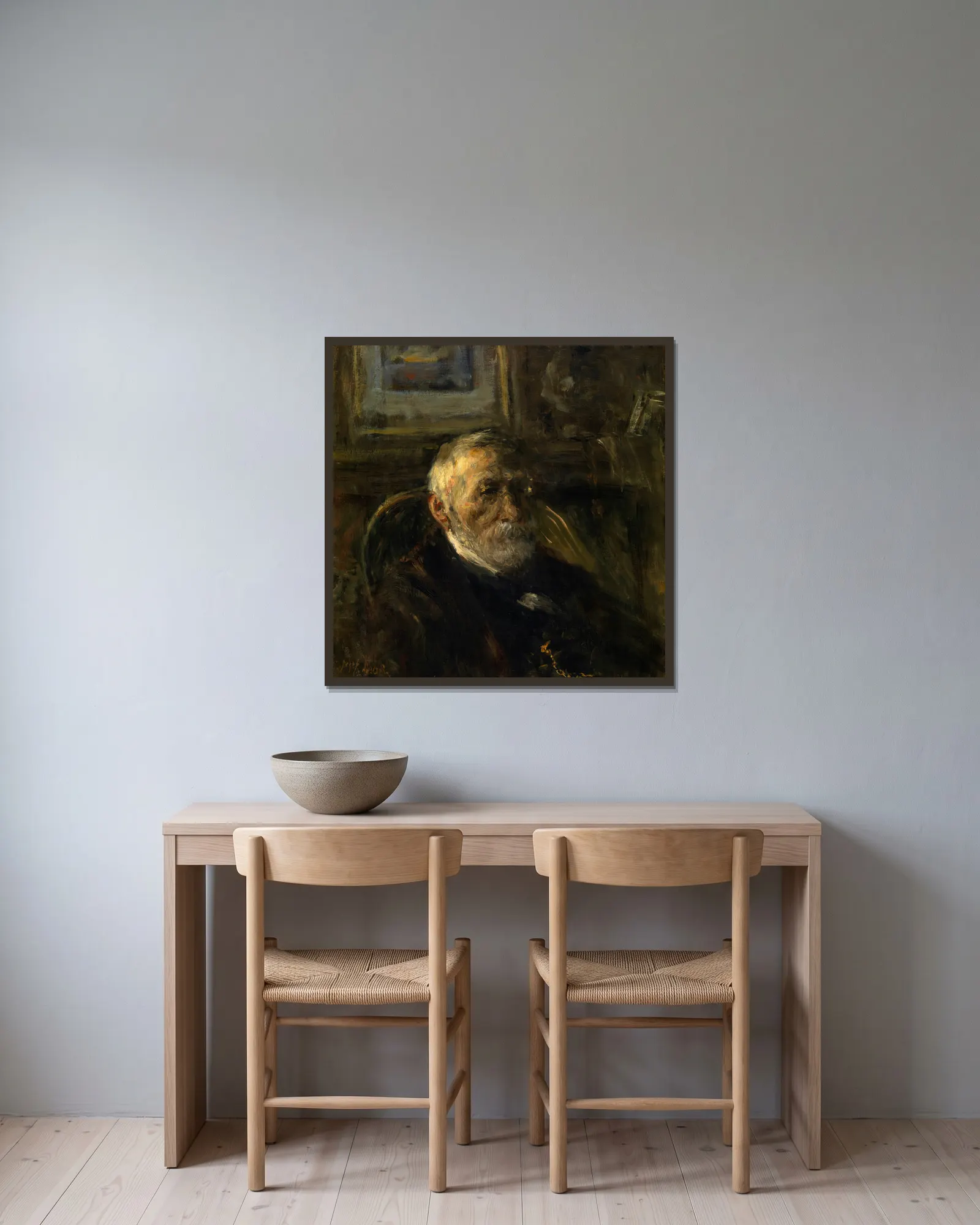 Self Portrait av Jozef Israëls inramad på en vägg