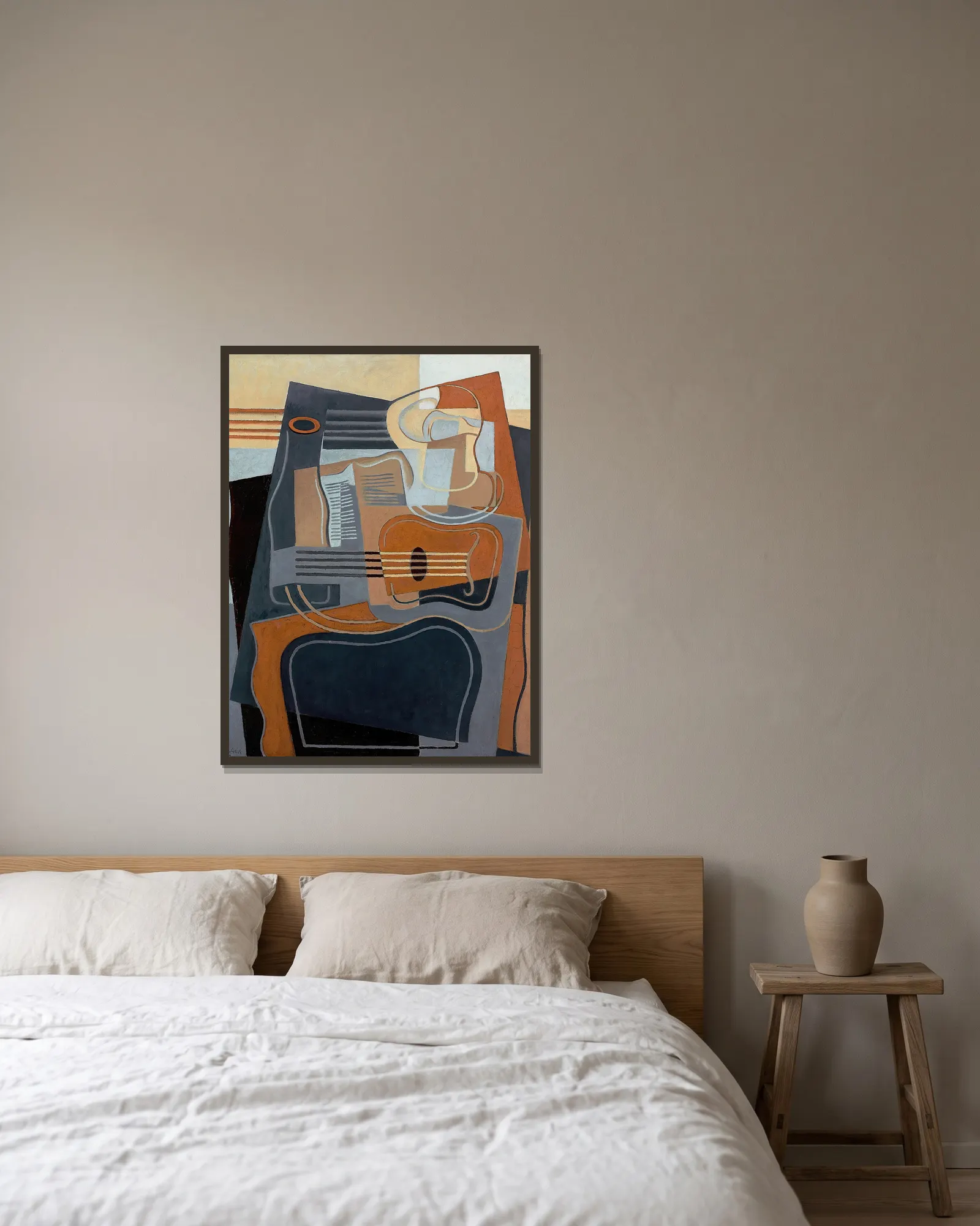 Le guéridon av Juan Gris inramad på en vägg