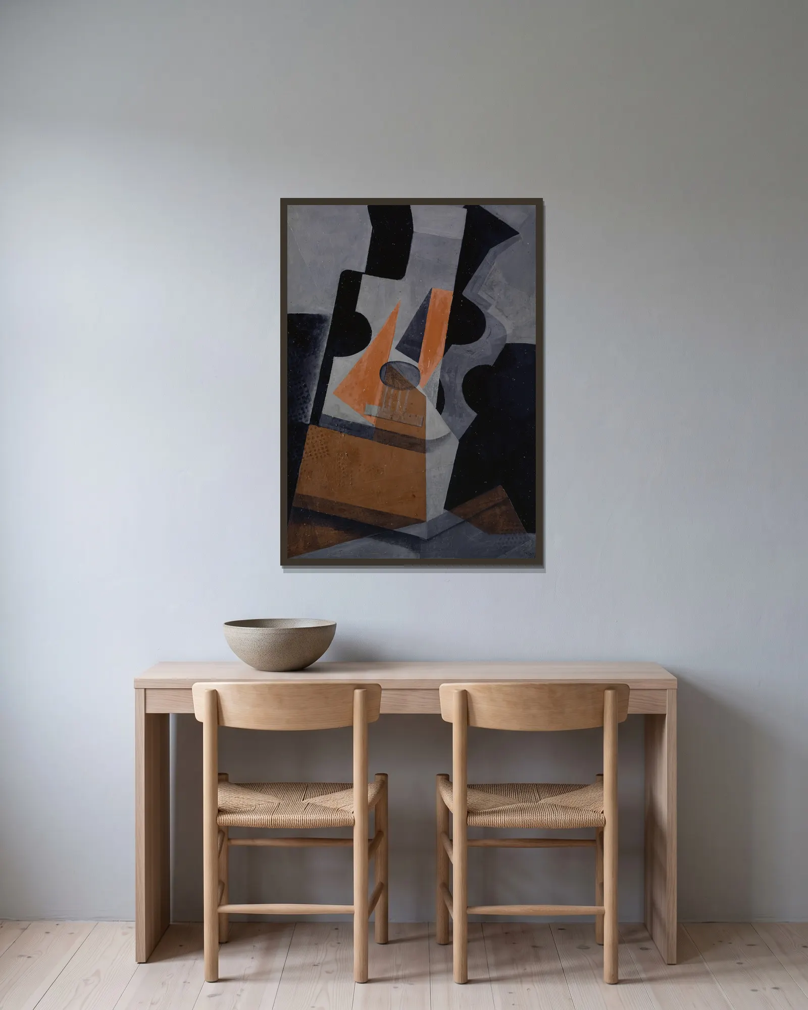 The Guitar (Still Life with Guitar) av Juan Gris inramad på en vägg