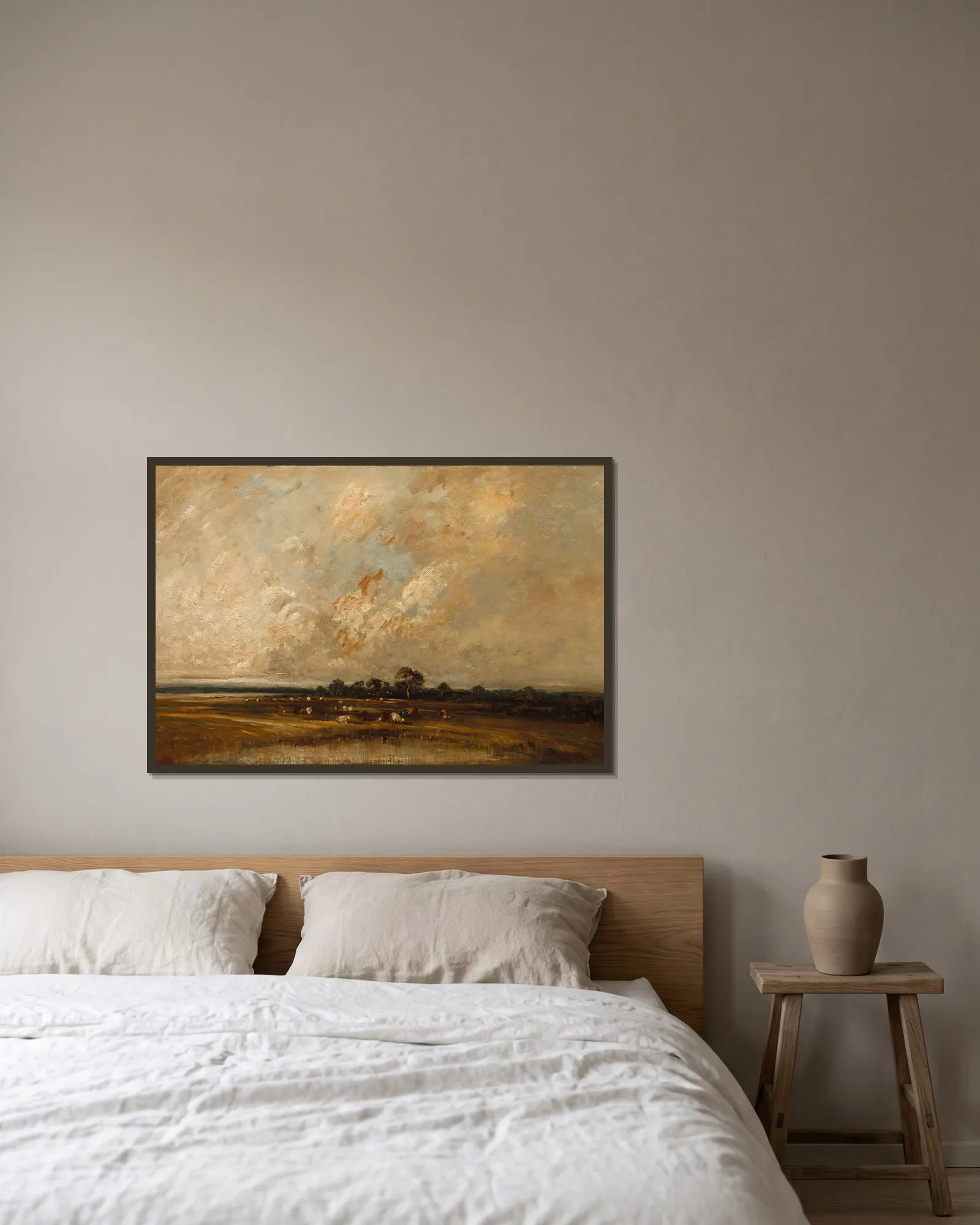 Marshland av Jules Dupré inramad på en vägg