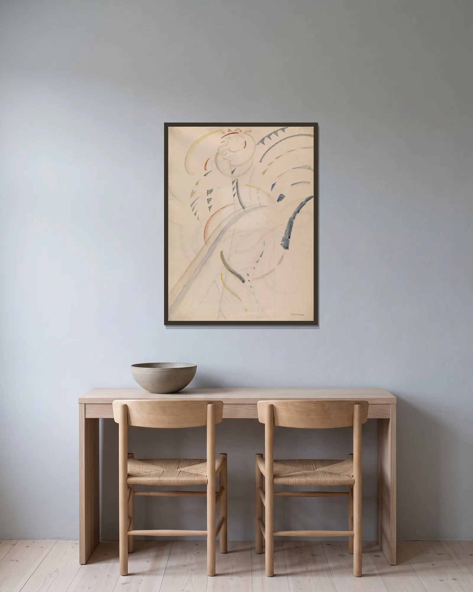 Rooster av Jules Schmalzigaug inramad på en vägg