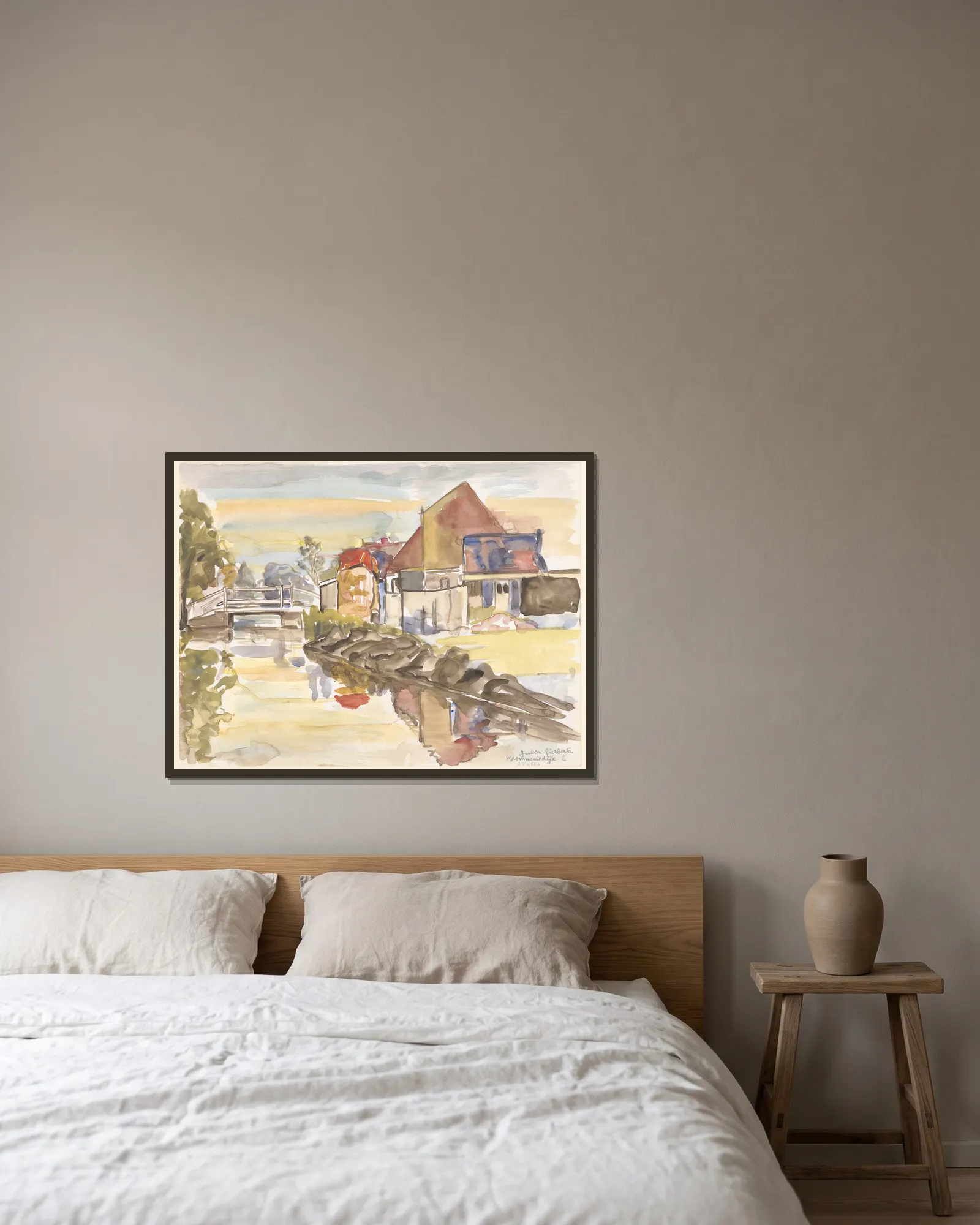 Landscape (20th century) av Julia Giesberts inramad på en vägg