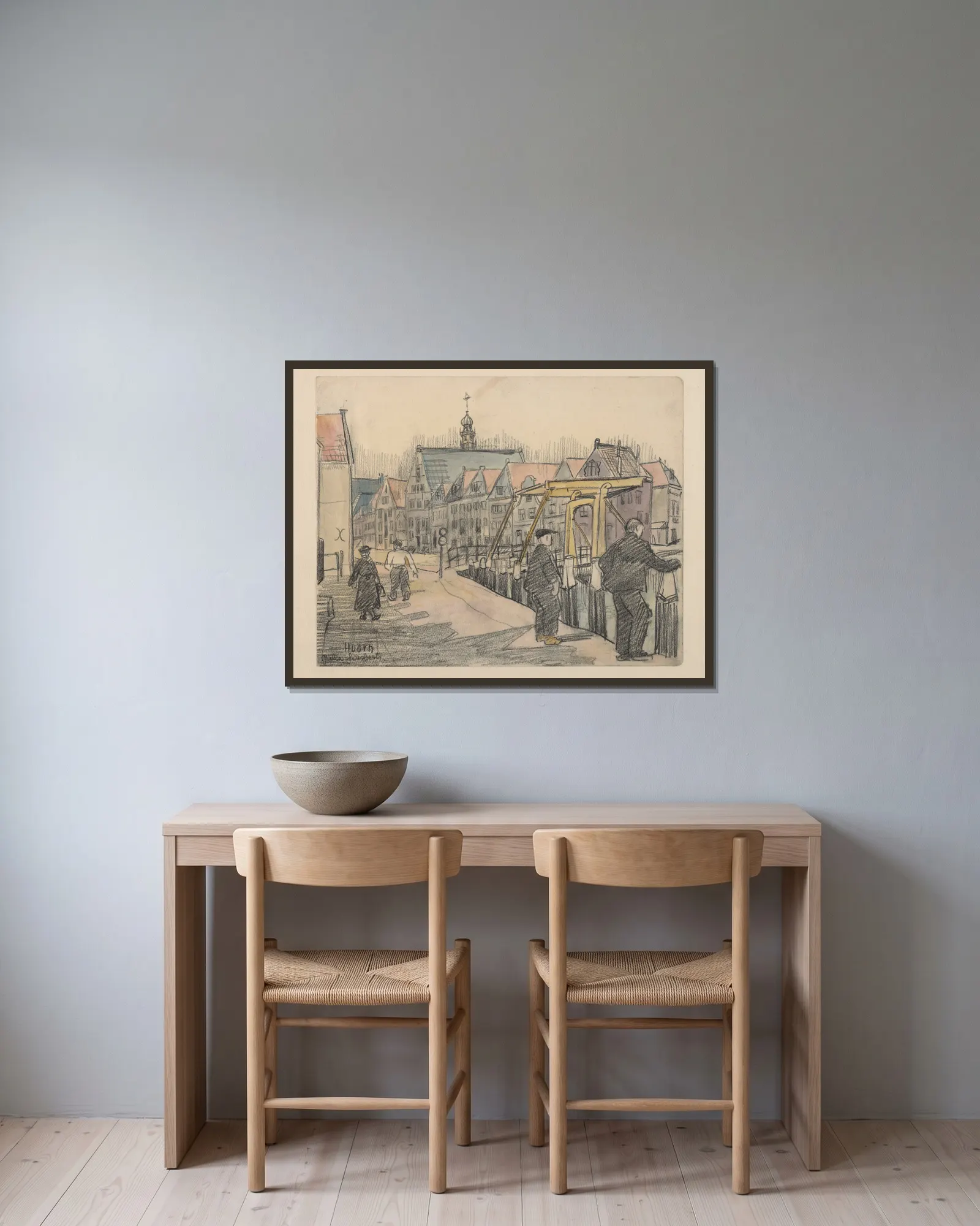 Landscape (20th century) av Julia Giesberts inramad på en vägg