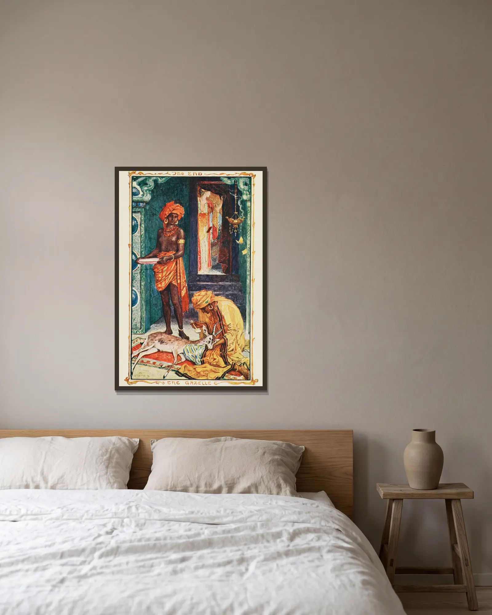 The Gazelle av Henry Justice Ford inramad på en vägg