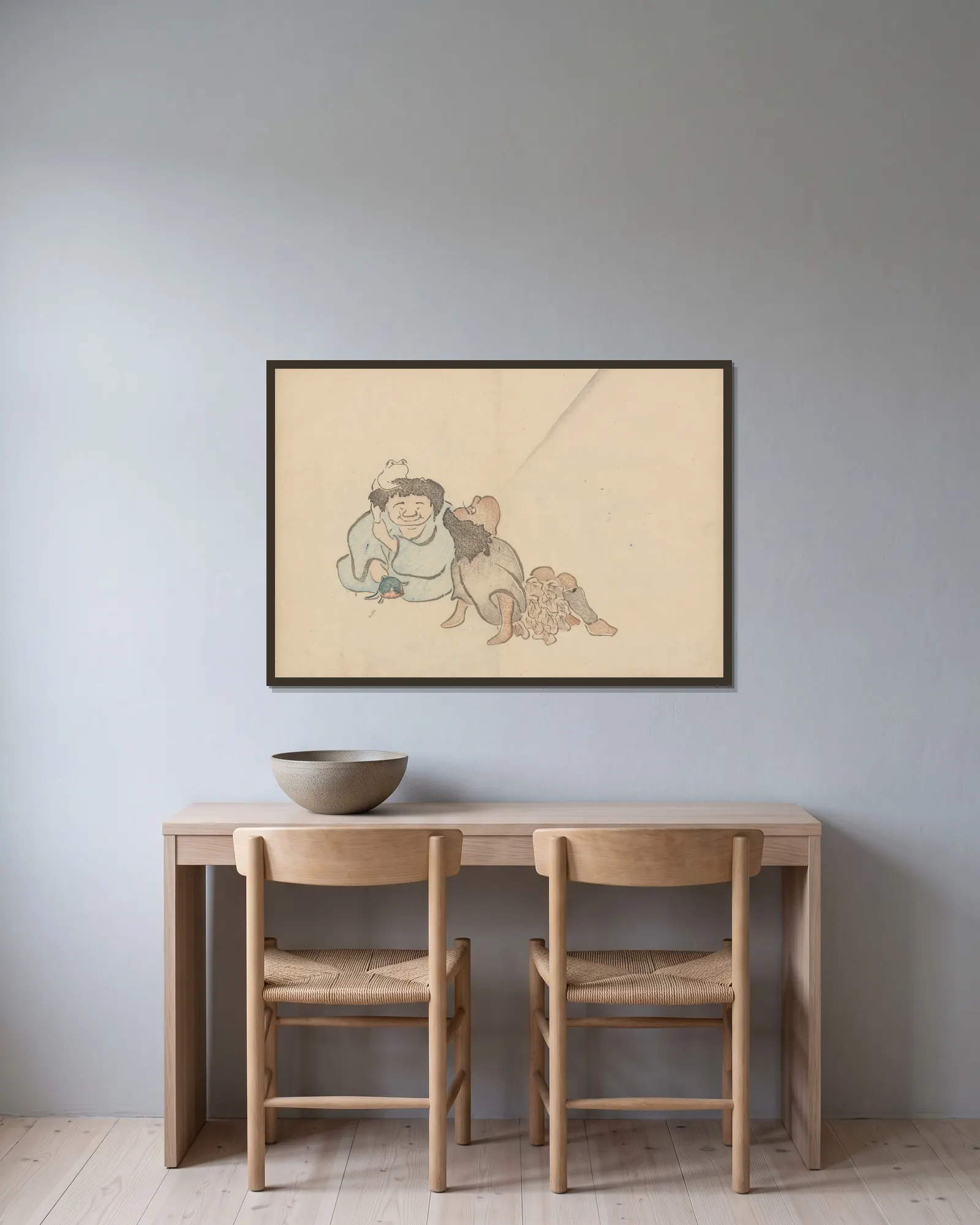 Kōrin gafu – Hōchū Pl.21 av Ogata Kōrin inramad på en vägg