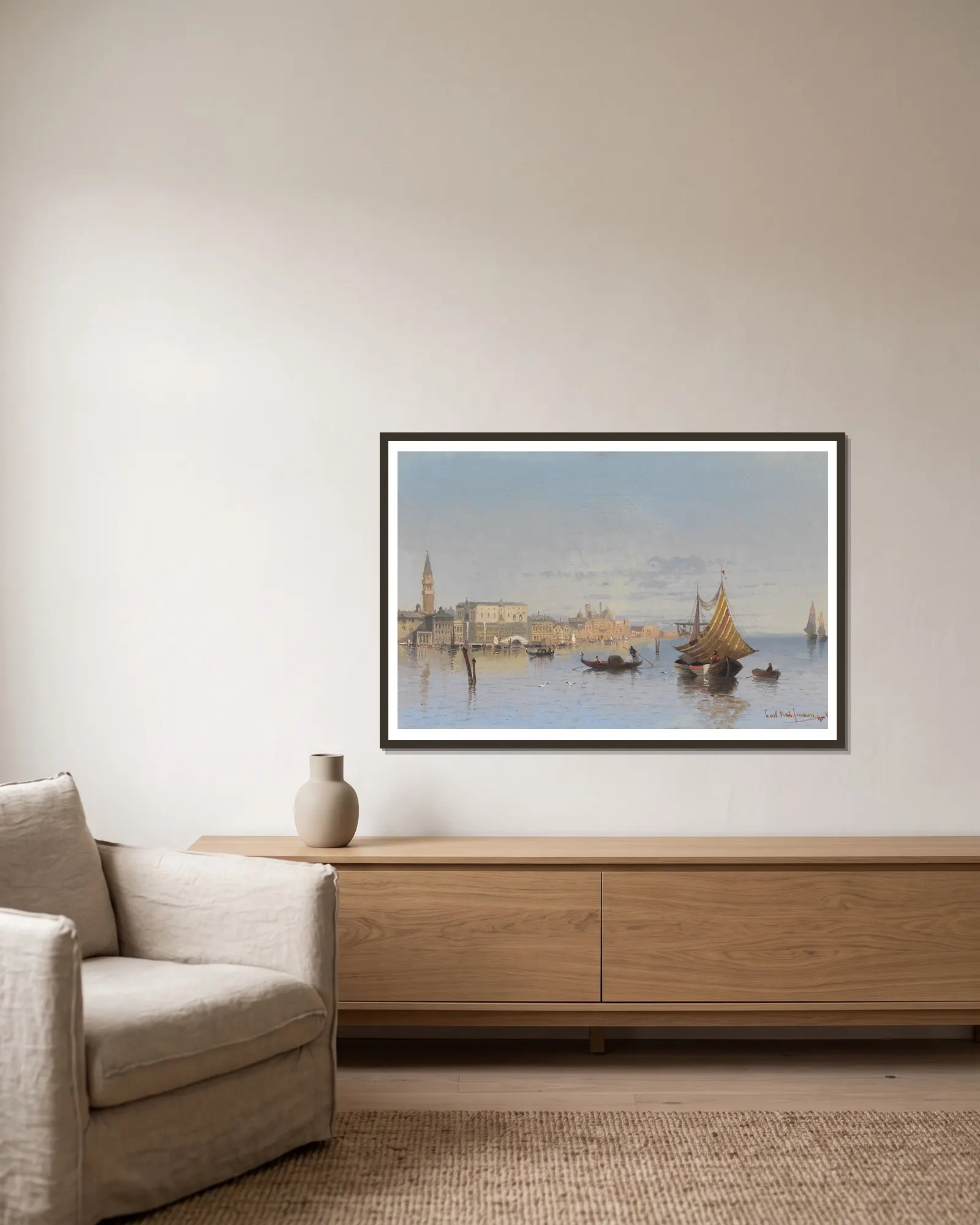 Blick auf Venedig av Karl Kaufmann inramad på en vägg