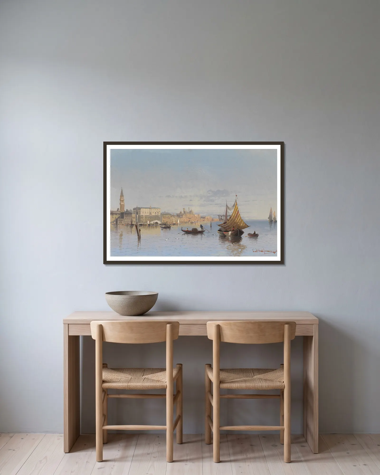 Blick auf Venedig av Karl Kaufmann inramad på en vägg