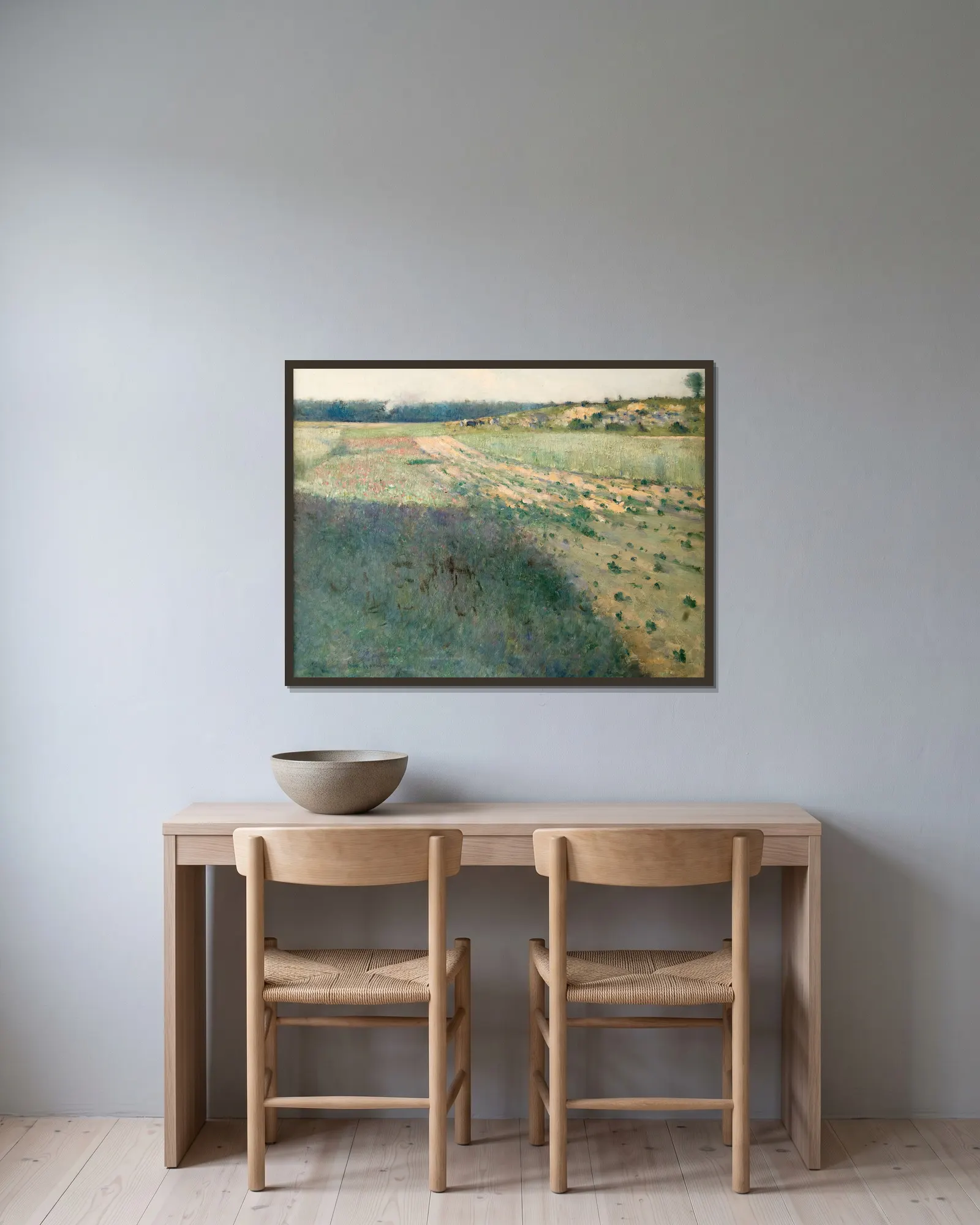 Från Grèz av Karl Nordström inramad på en vägg