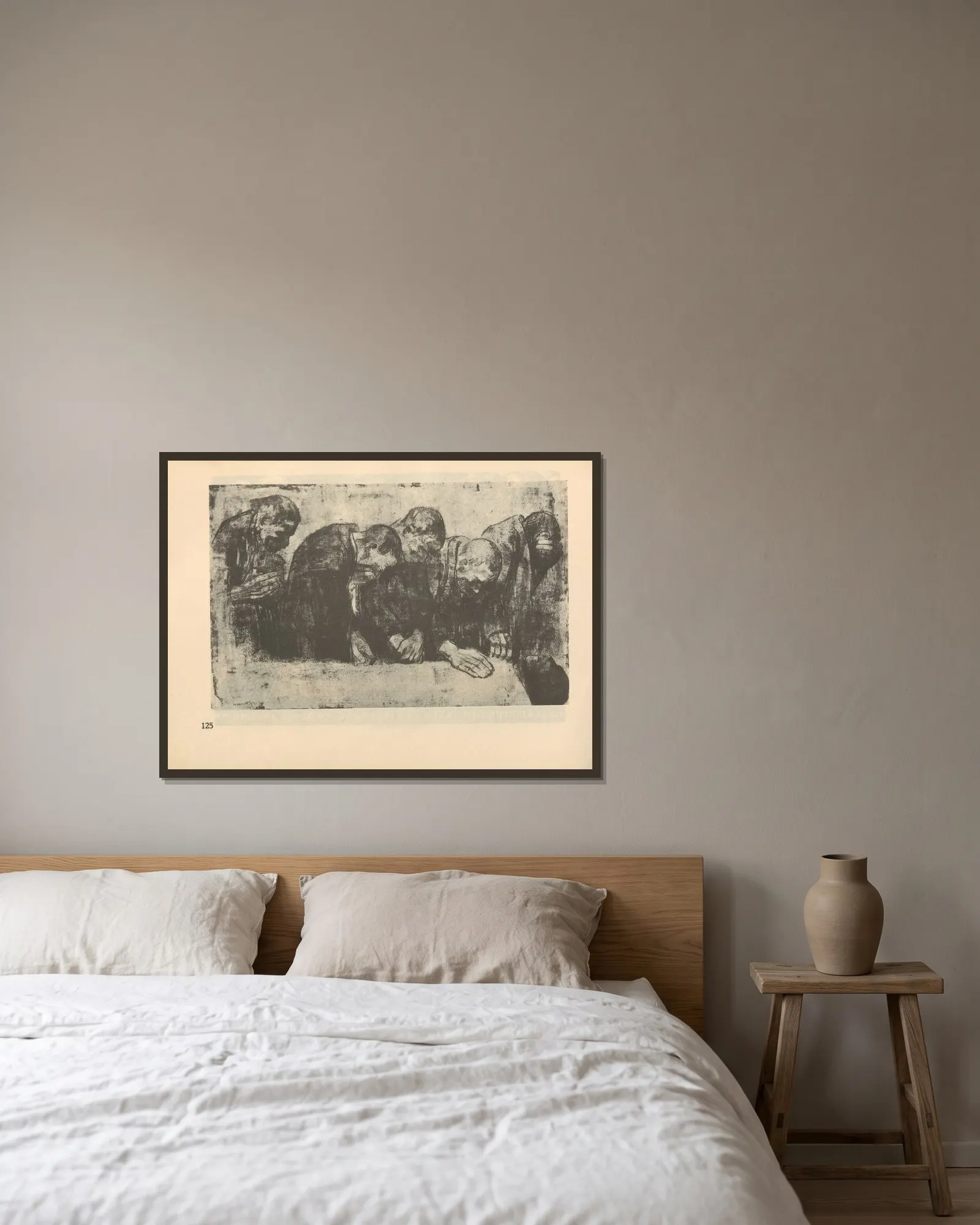 Liebknecht, 1925 – nr 4 av Käthe Kollwitz inramad på en vägg