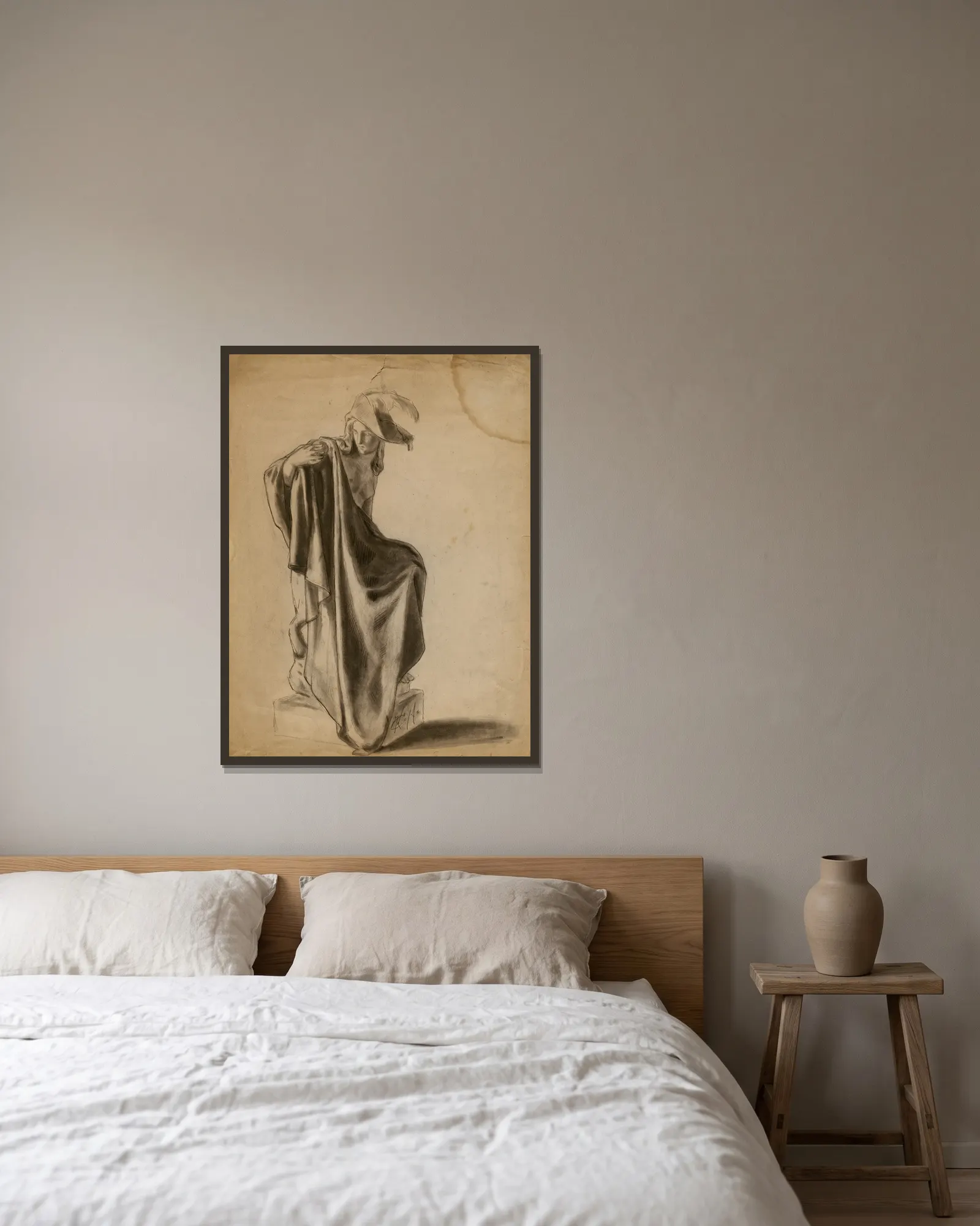 (Untitled) (Drapery Study), 1874 – nr 2 av Kenyon Cox inramad på en vägg