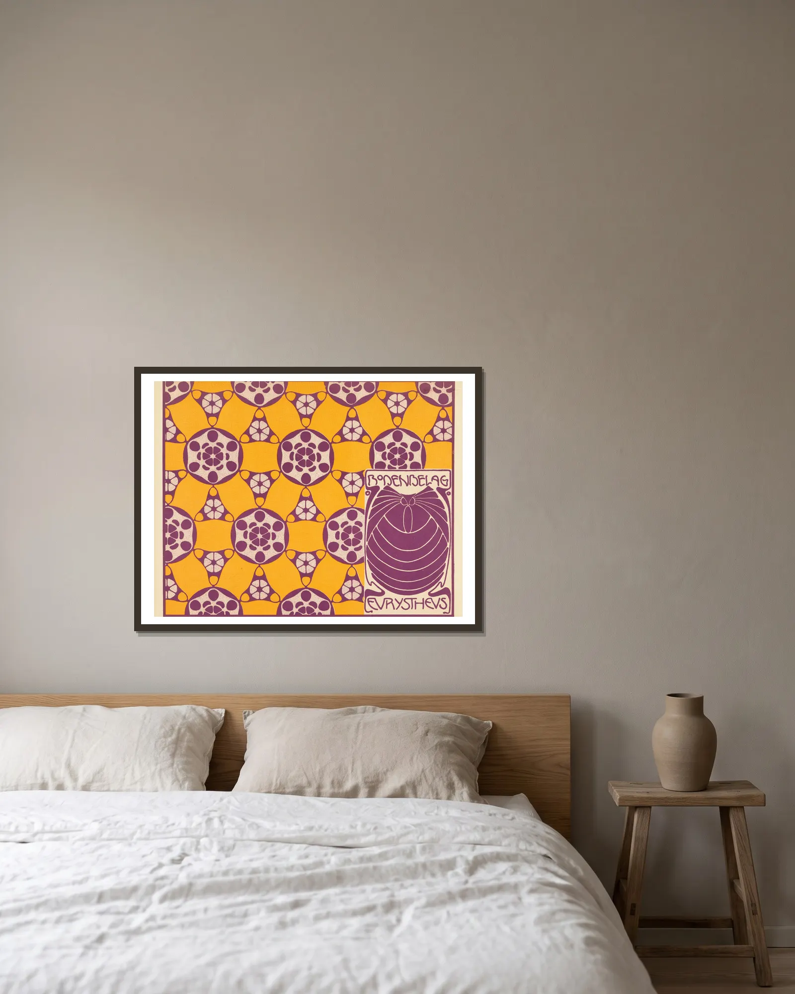 Bodenbelag Eurystheus (Eurystheus Floor Covering) av Koloman Moser inramad på en vägg