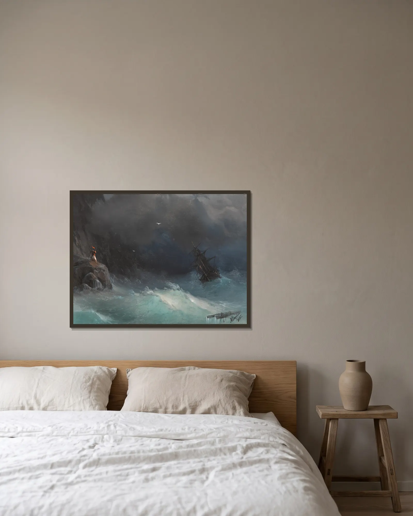 Clouds av Ivan Konstantinovich Aivazovsky inramad på en vägg