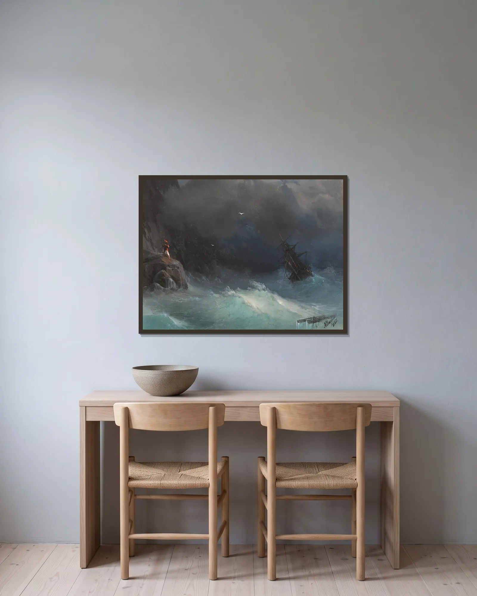 Clouds av Ivan Konstantinovich Aivazovsky inramad på en vägg