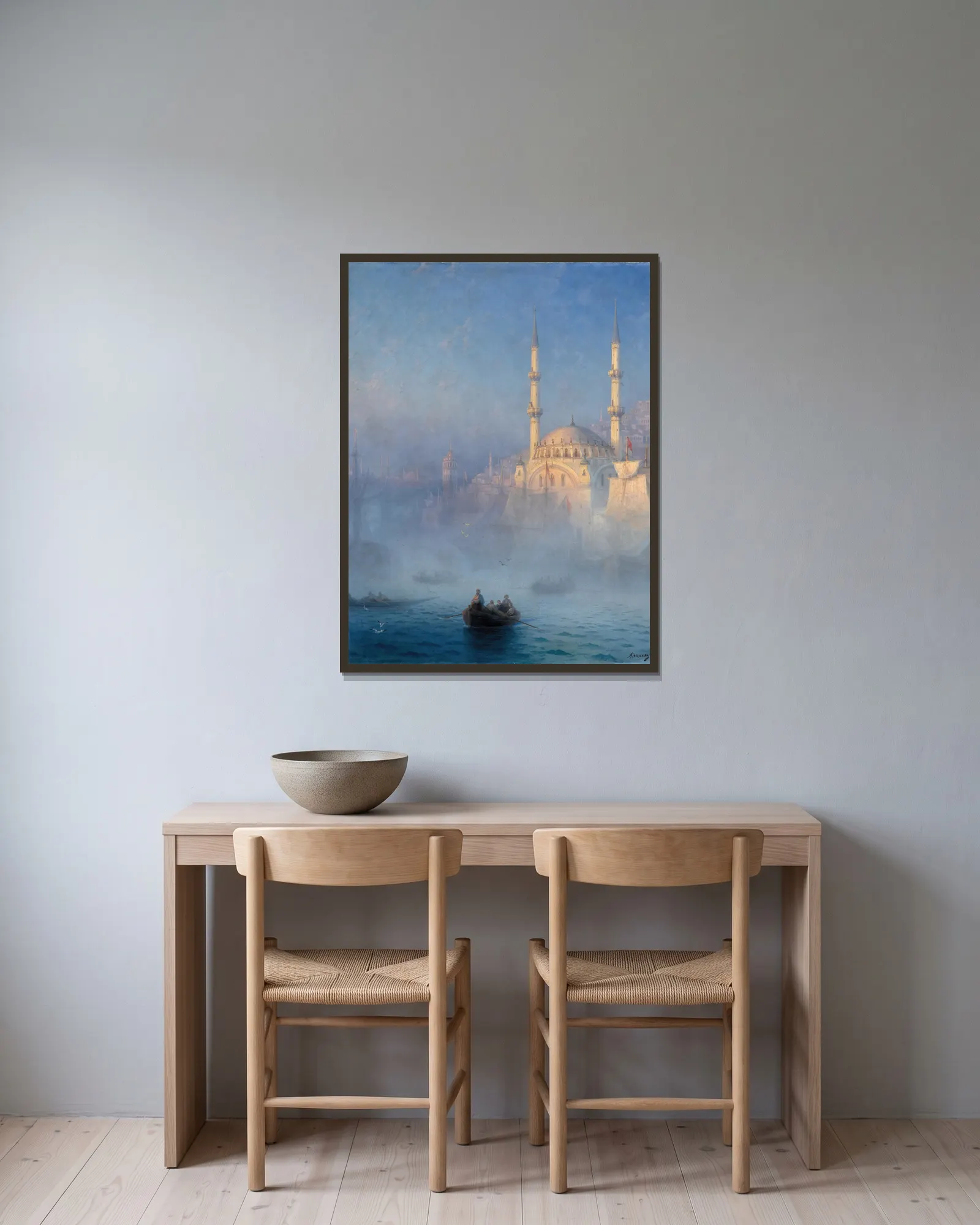 Constantinople av Ivan Konstantinovich Aivazovsky inramad på en vägg