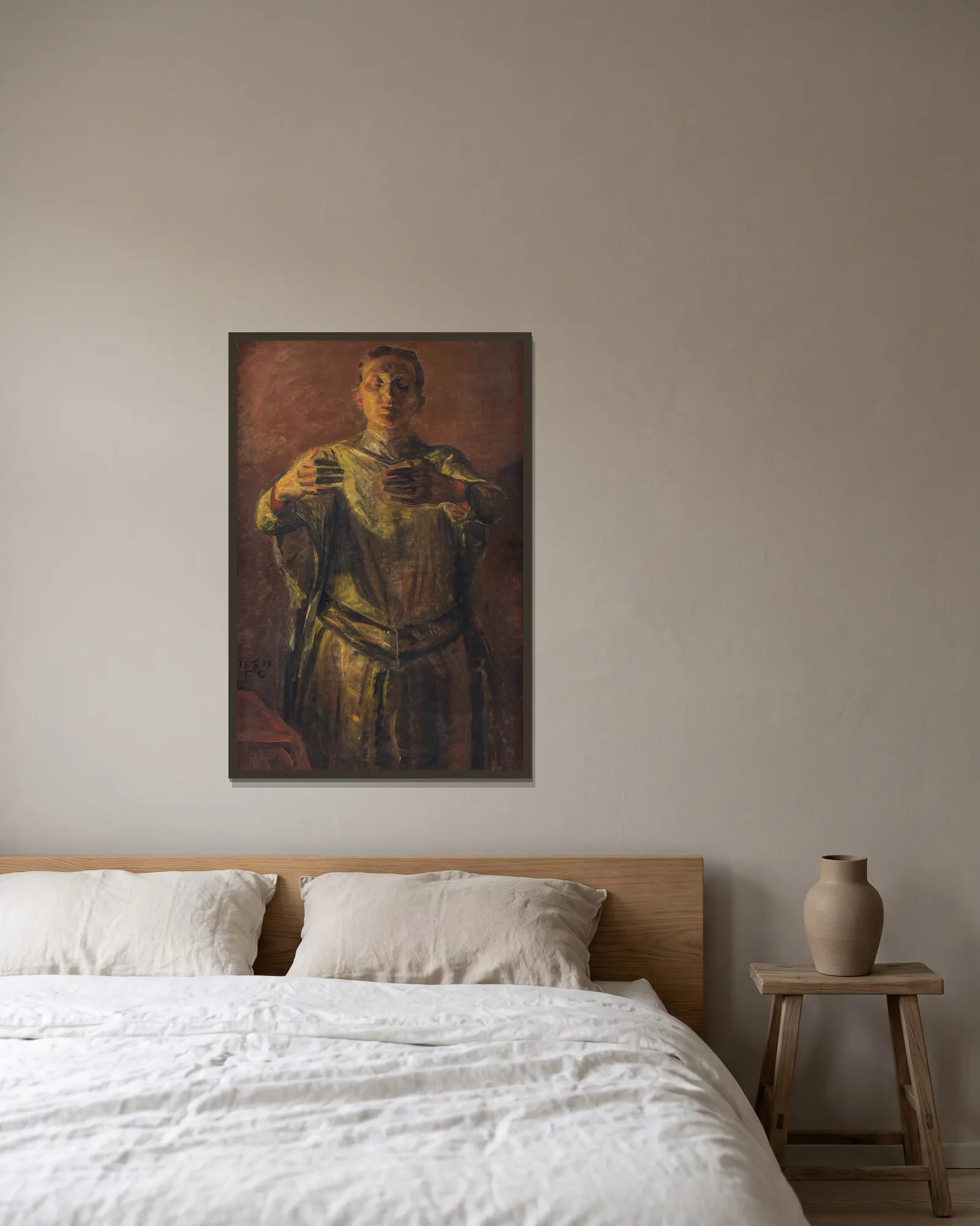 Lady Macbeth. Study av Kristian Zahrtmann inramad på en vägg