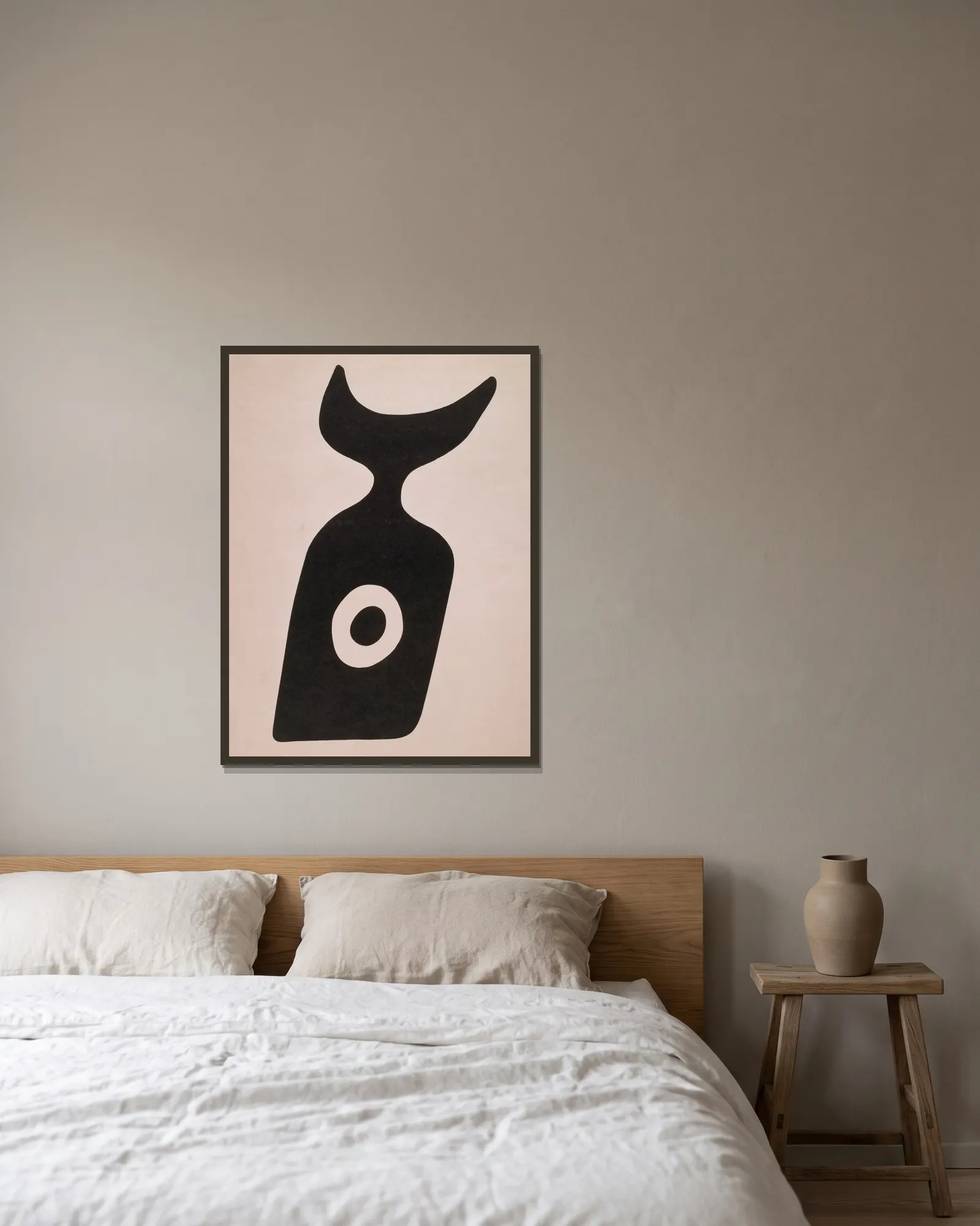 Die Nabelflasche av Kurt Schwitters inramad på en vägg