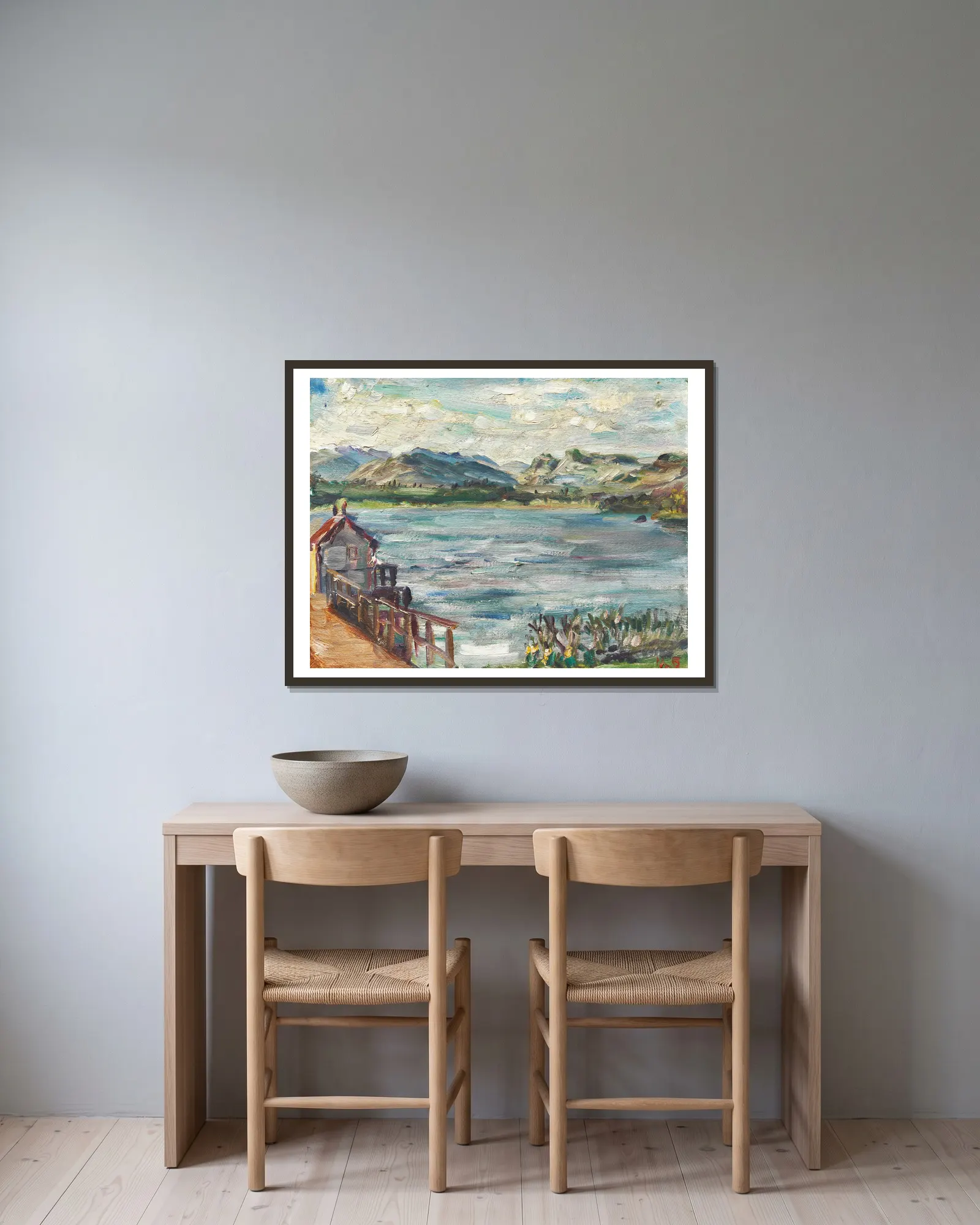 Untitled (Lake Windermere) av Kurt Schwitters inramad på en vägg