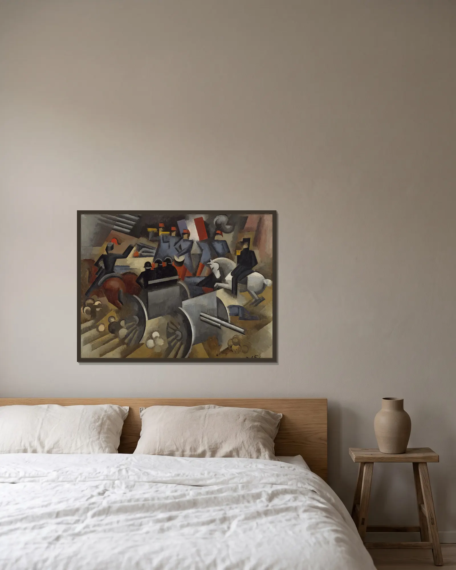 Artillery av Roger de La Fresnaye inramad på en vägg