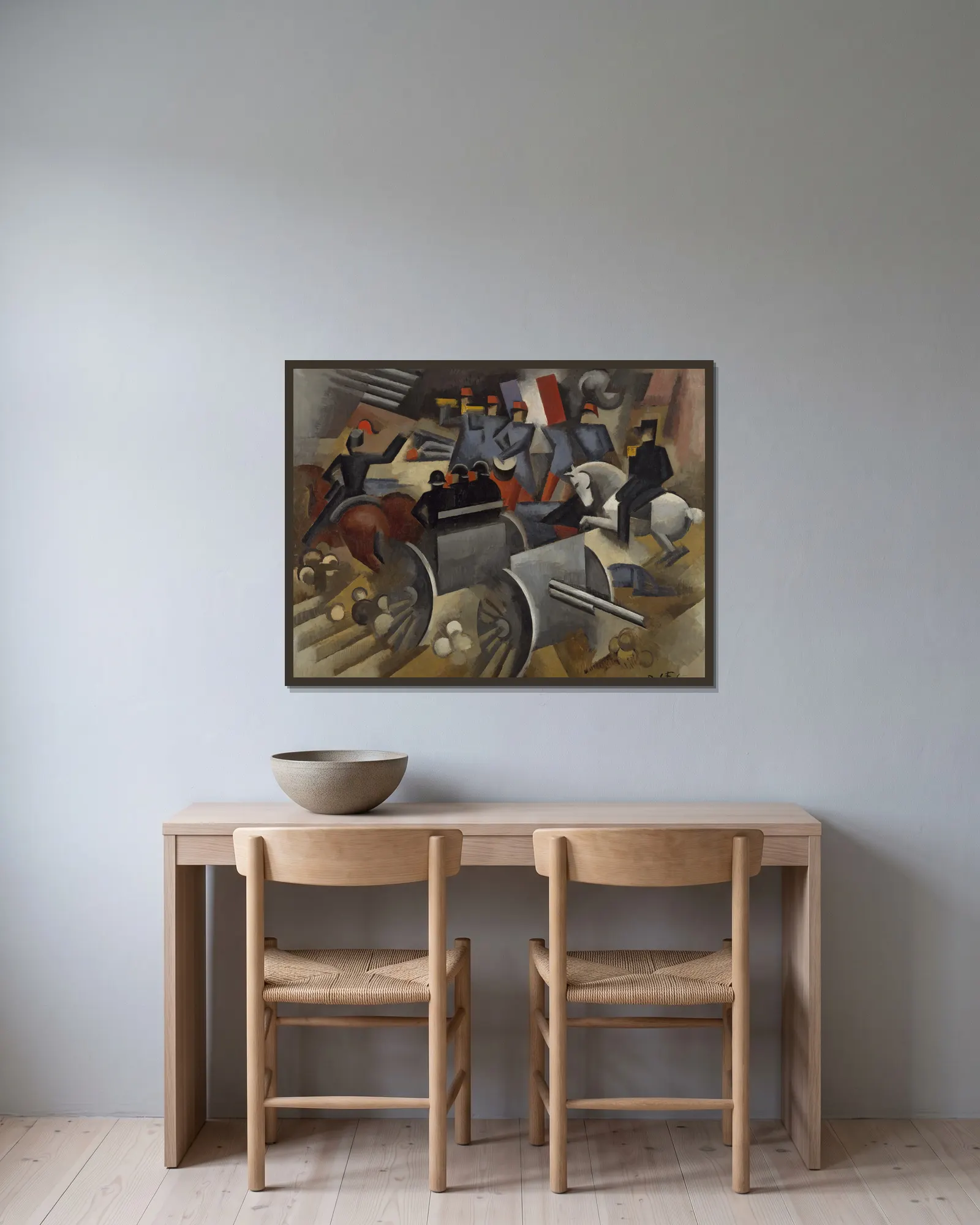 Artillery av Roger de La Fresnaye inramad på en vägg