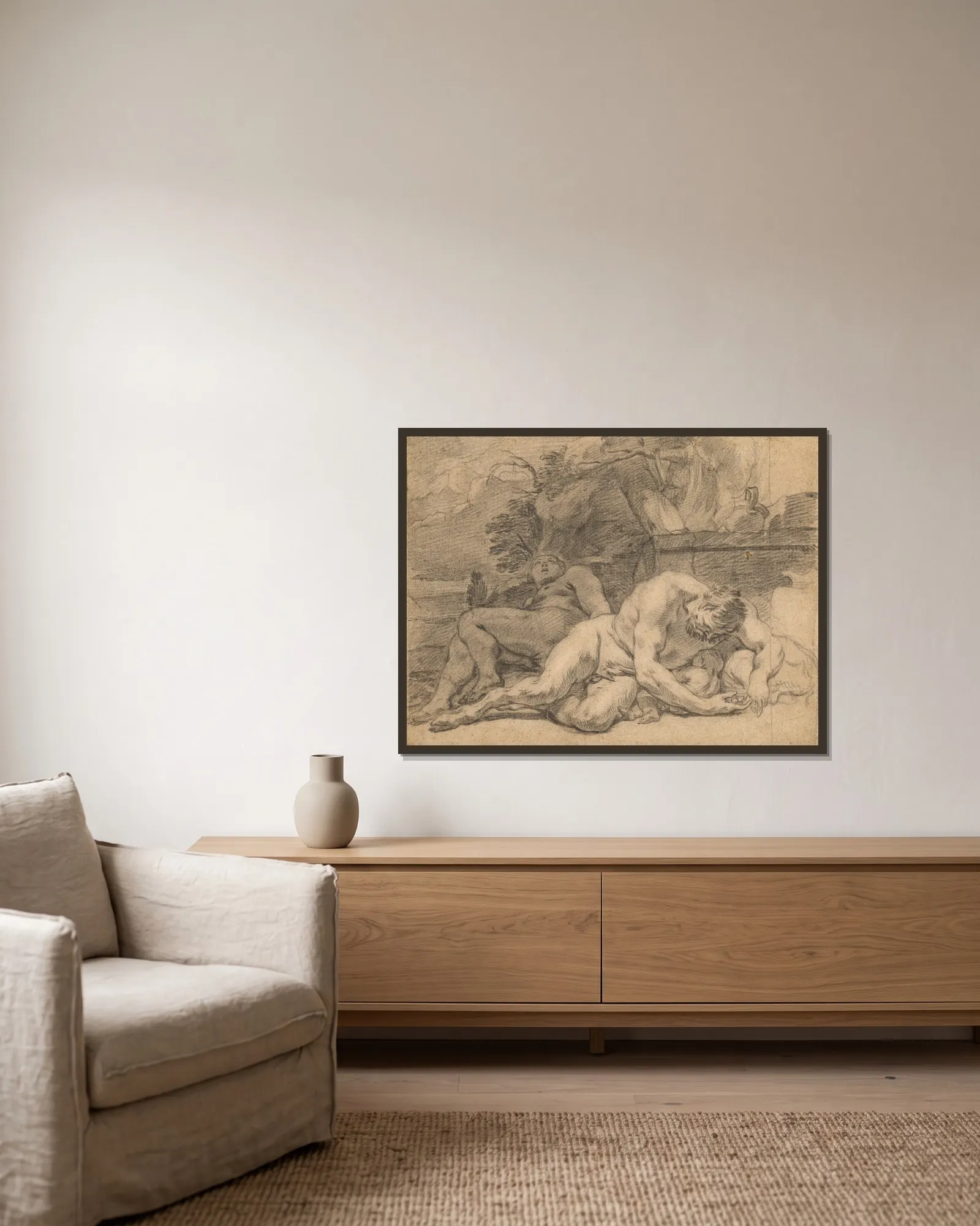 Night av Charles Le Brun inramad på en vägg