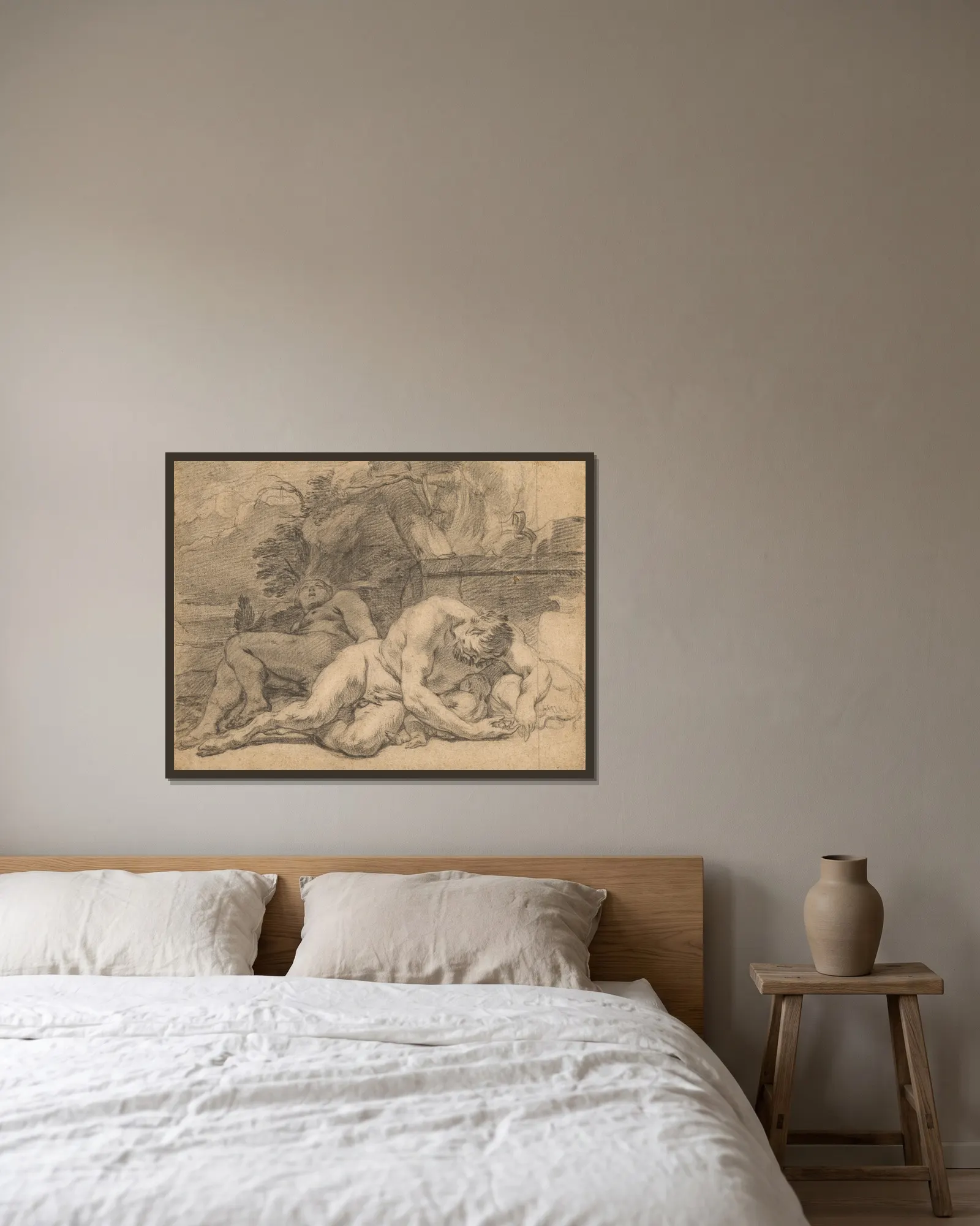 Night av Charles Le Brun inramad på en vägg