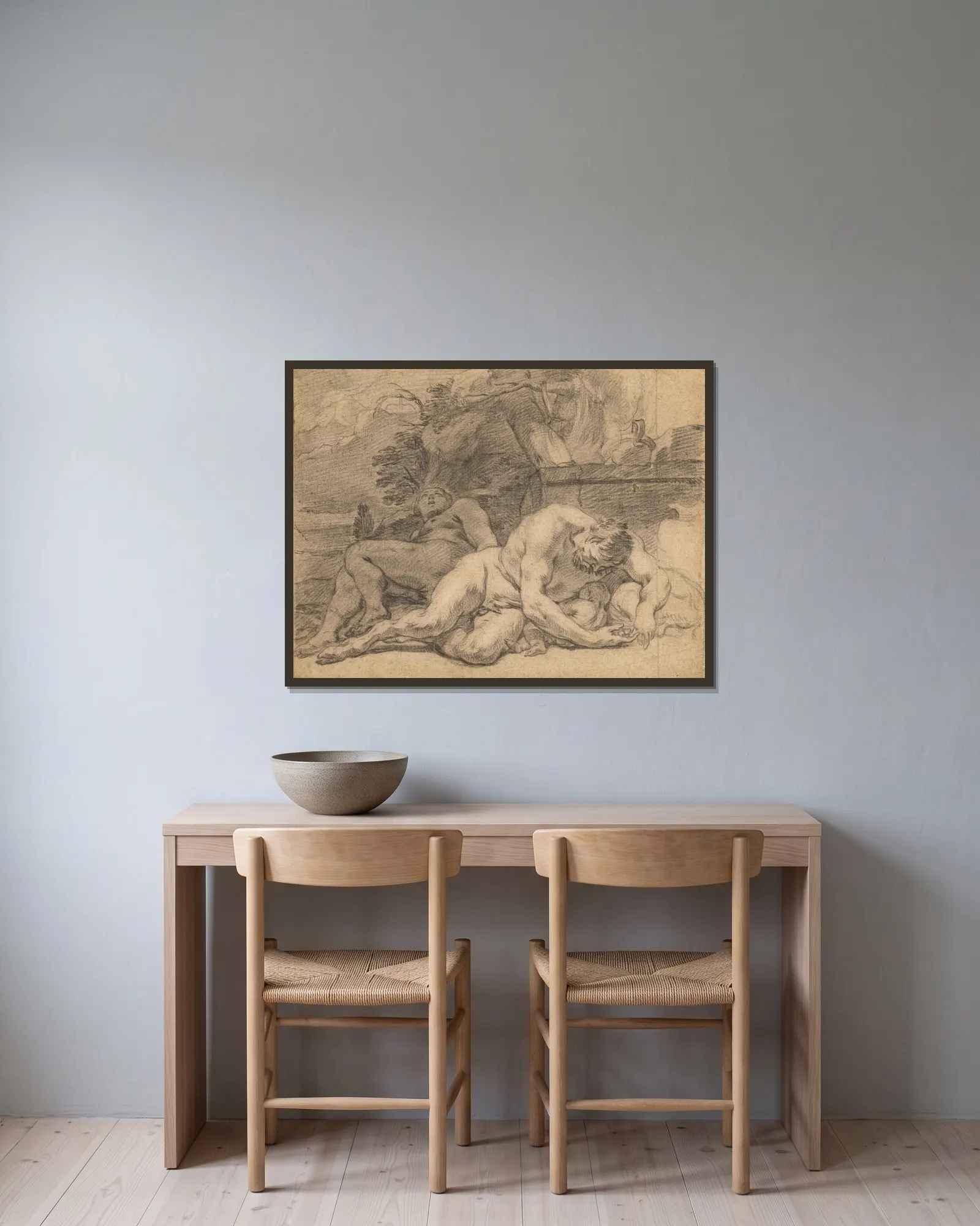 Night av Charles Le Brun inramad på en vägg