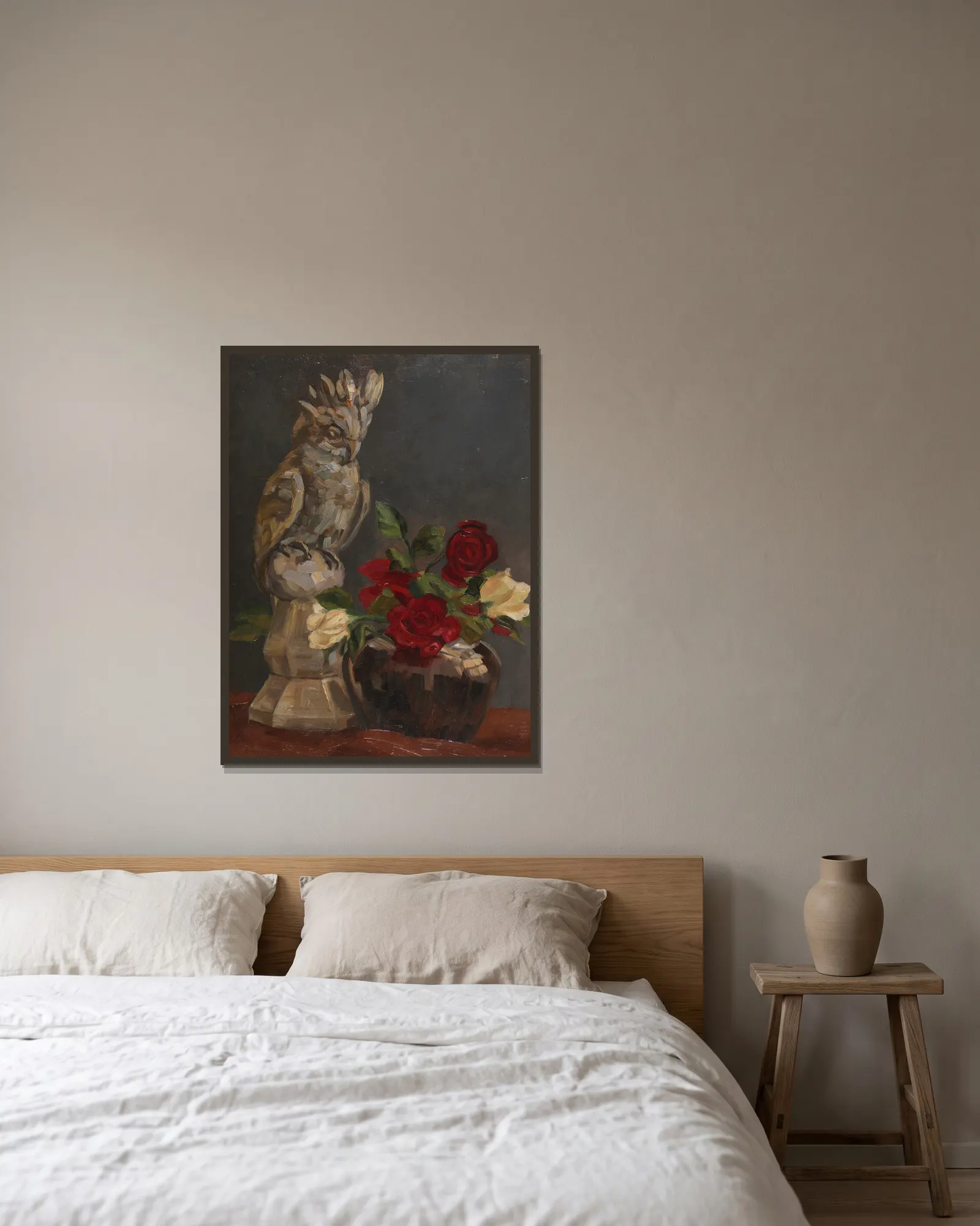 Der Kakadu av Leo Putz inramad på en vägg