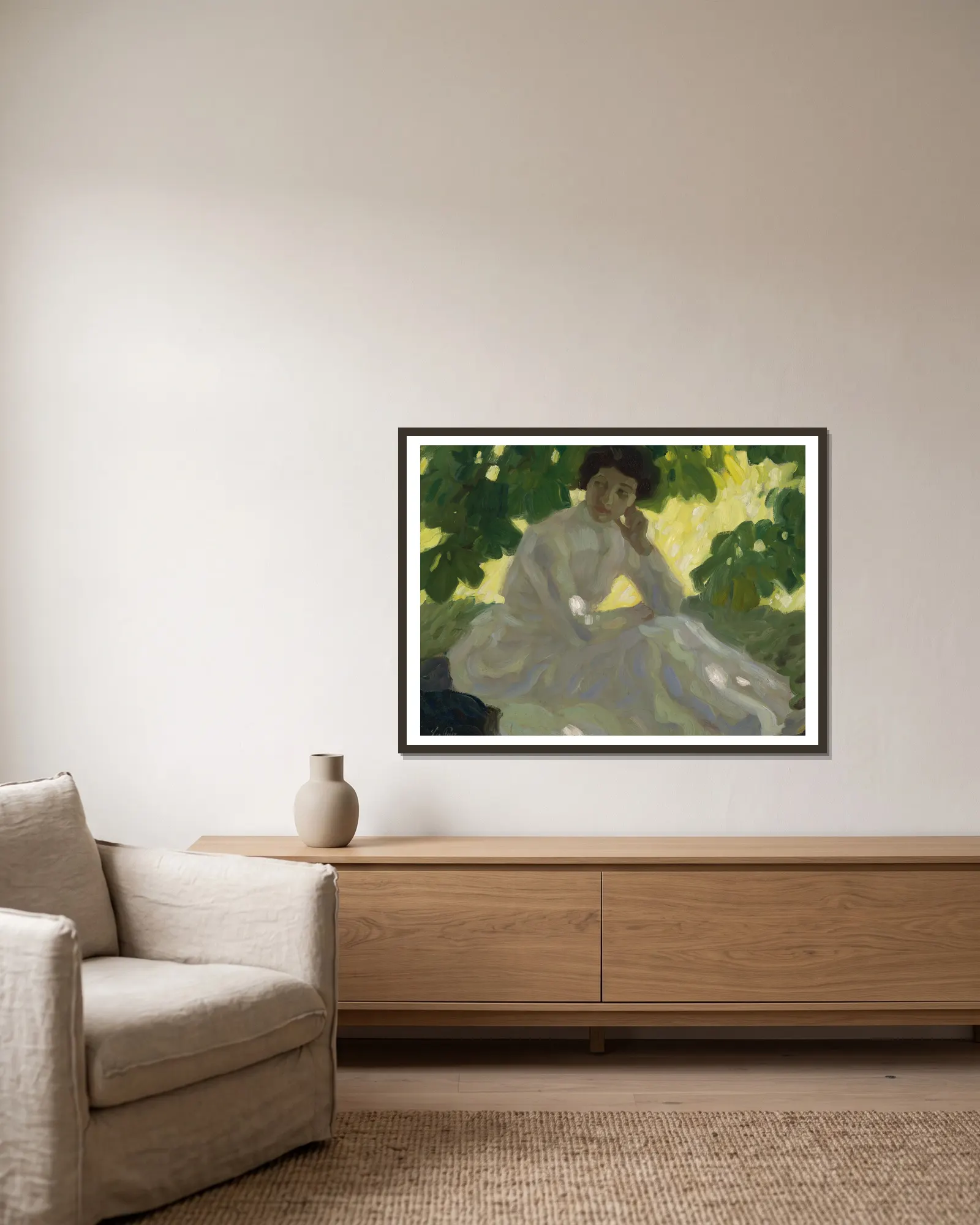 Heißer Tag av Leo Putz inramad på en vägg