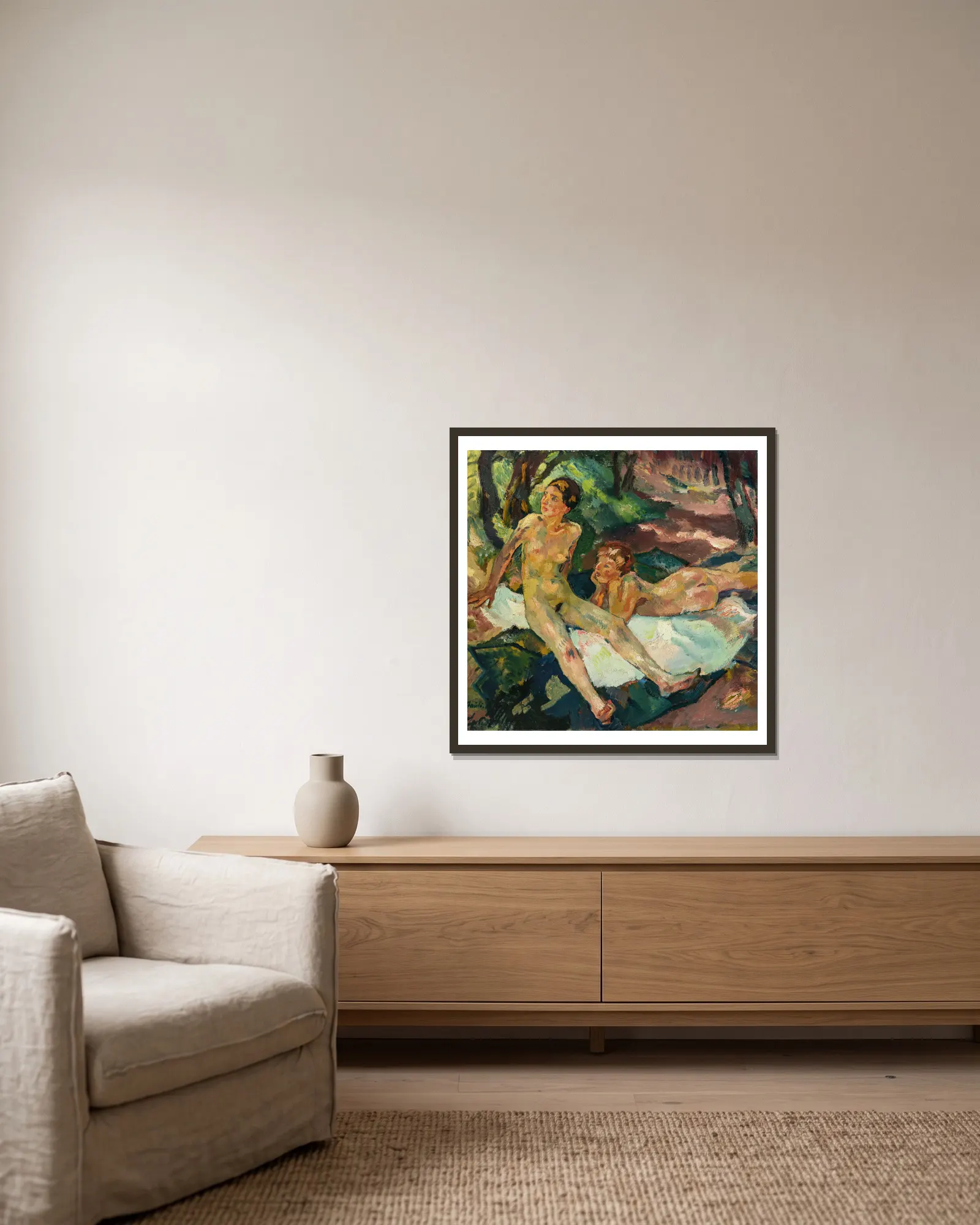Im Schatten av Leo Putz inramad på en vägg