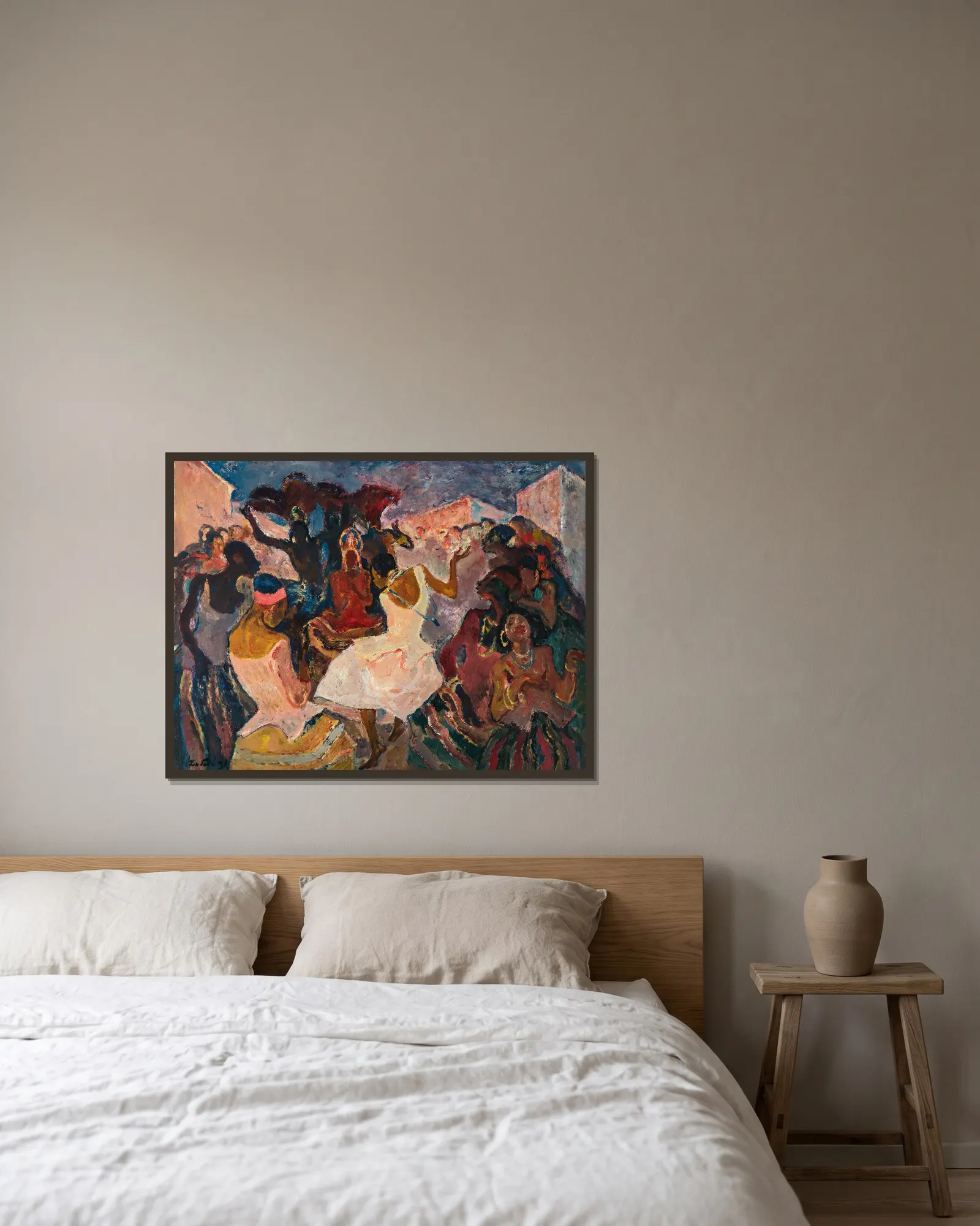 Samba II av Leo Putz inramad på en vägg