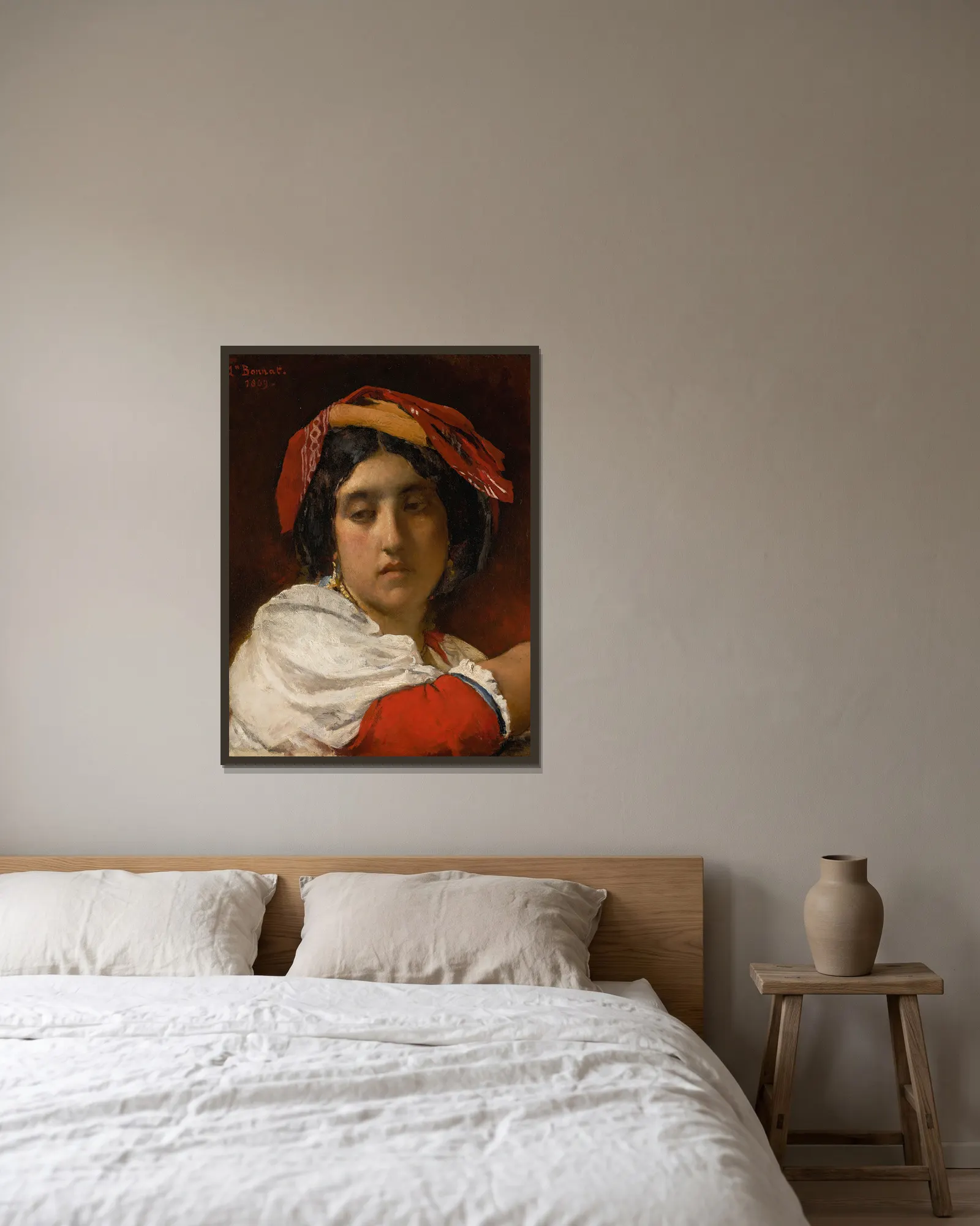 L’italienne av Léon Bonnat inramad på en vägg