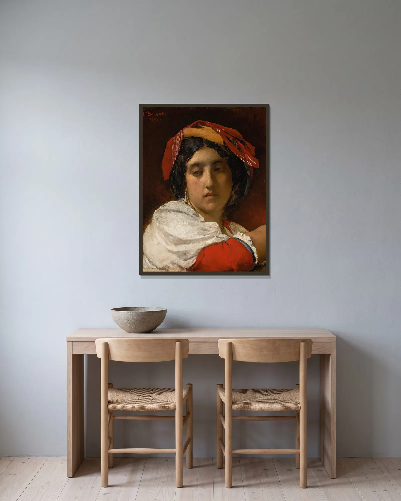 L’italienne av Léon Bonnat inramad på en vägg
