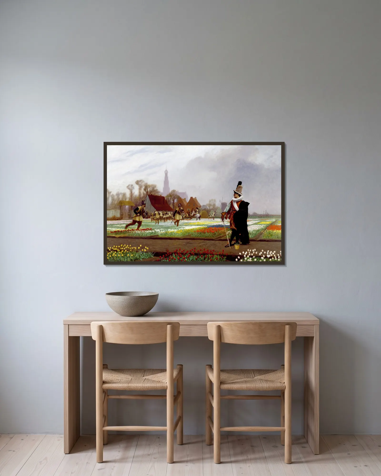 Tulip Folly av Jean-Léon Gérôme inramad på en vägg