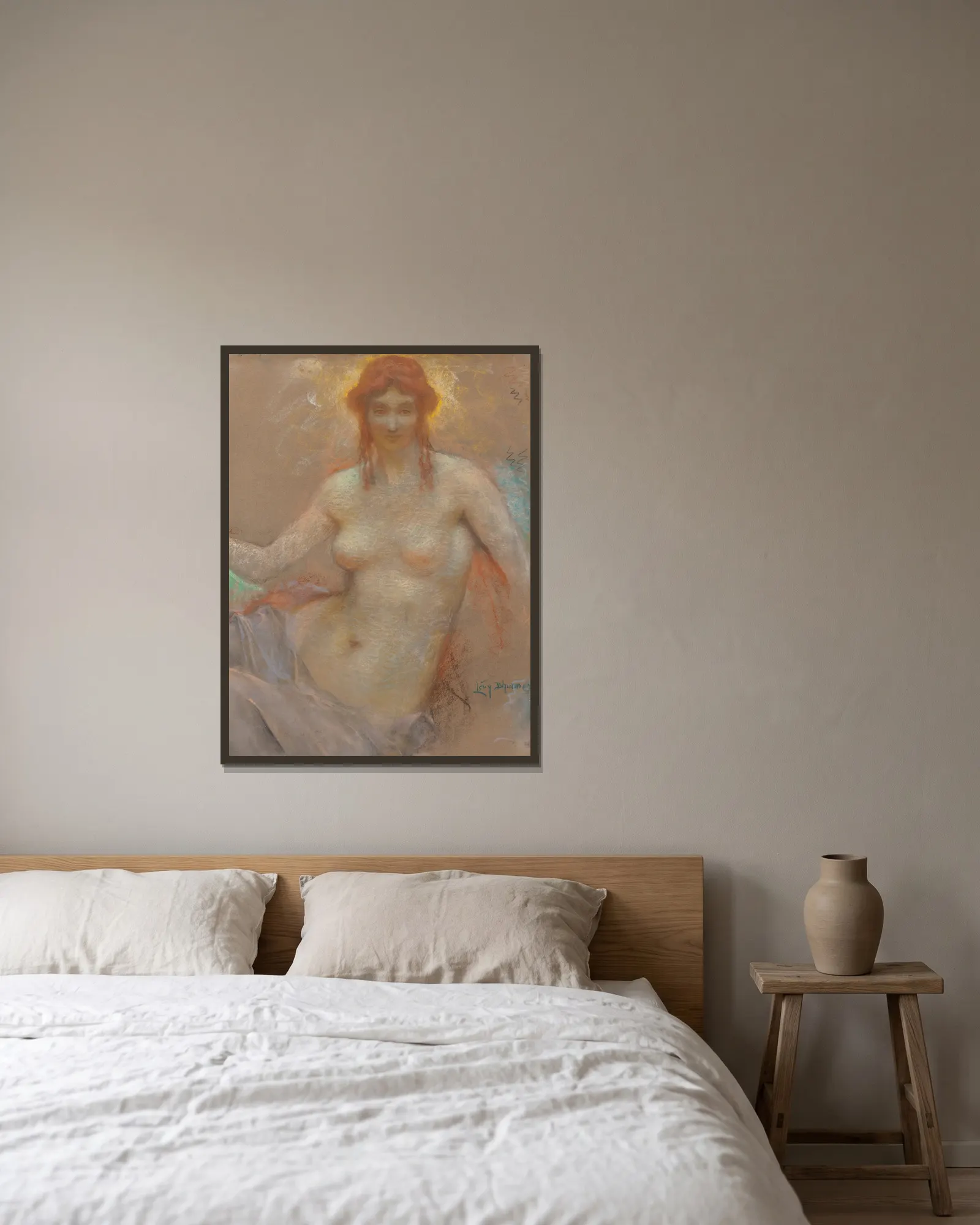 Venus av Lucien Lévy-Dhurmer inramad på en vägg