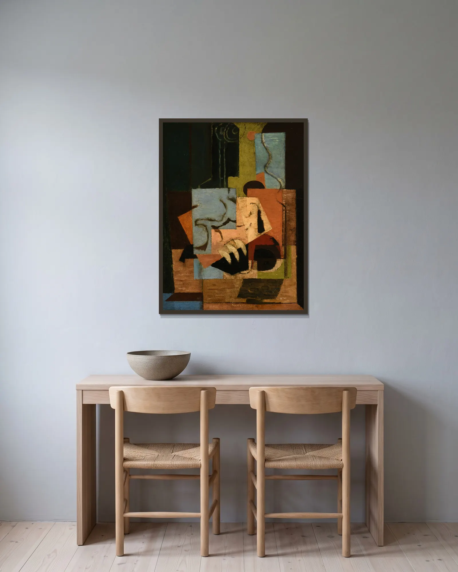 Composition av Louis Marcoussis inramad på en vägg