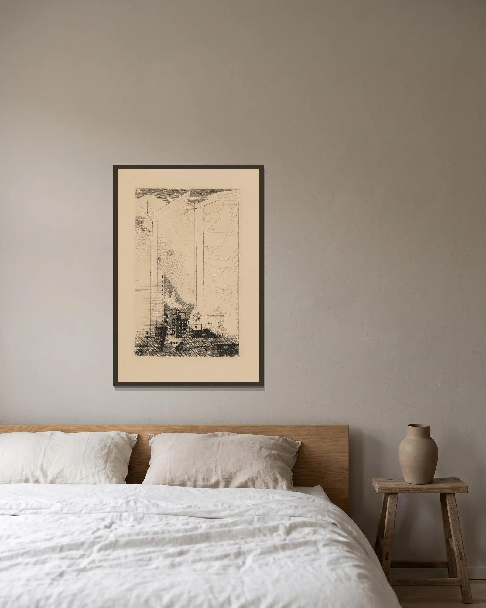 Un Soir av Louis Marcoussis inramad på en vägg