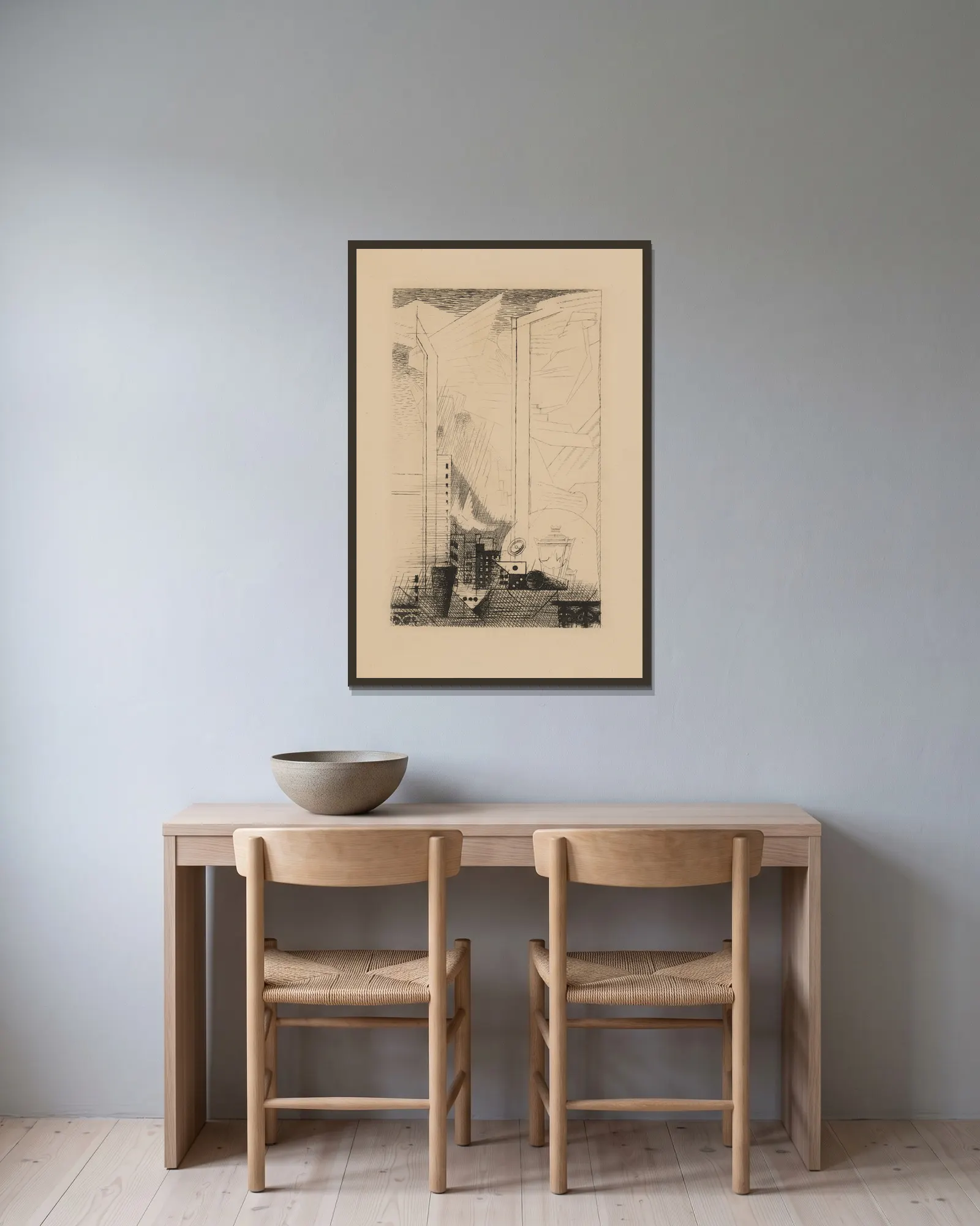 Un Soir av Louis Marcoussis inramad på en vägg