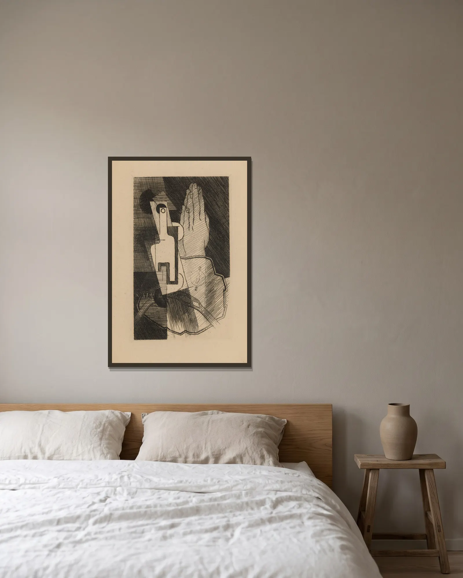 Vendémiaire av Louis Marcoussis inramad på en vägg