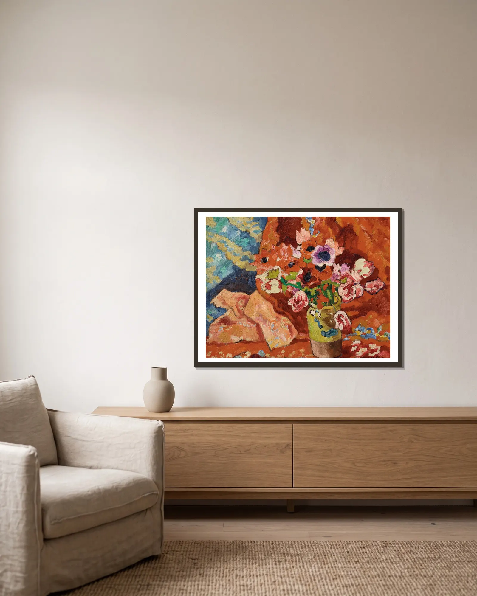 Fleurs av Louis Valtat inramad på en vägg