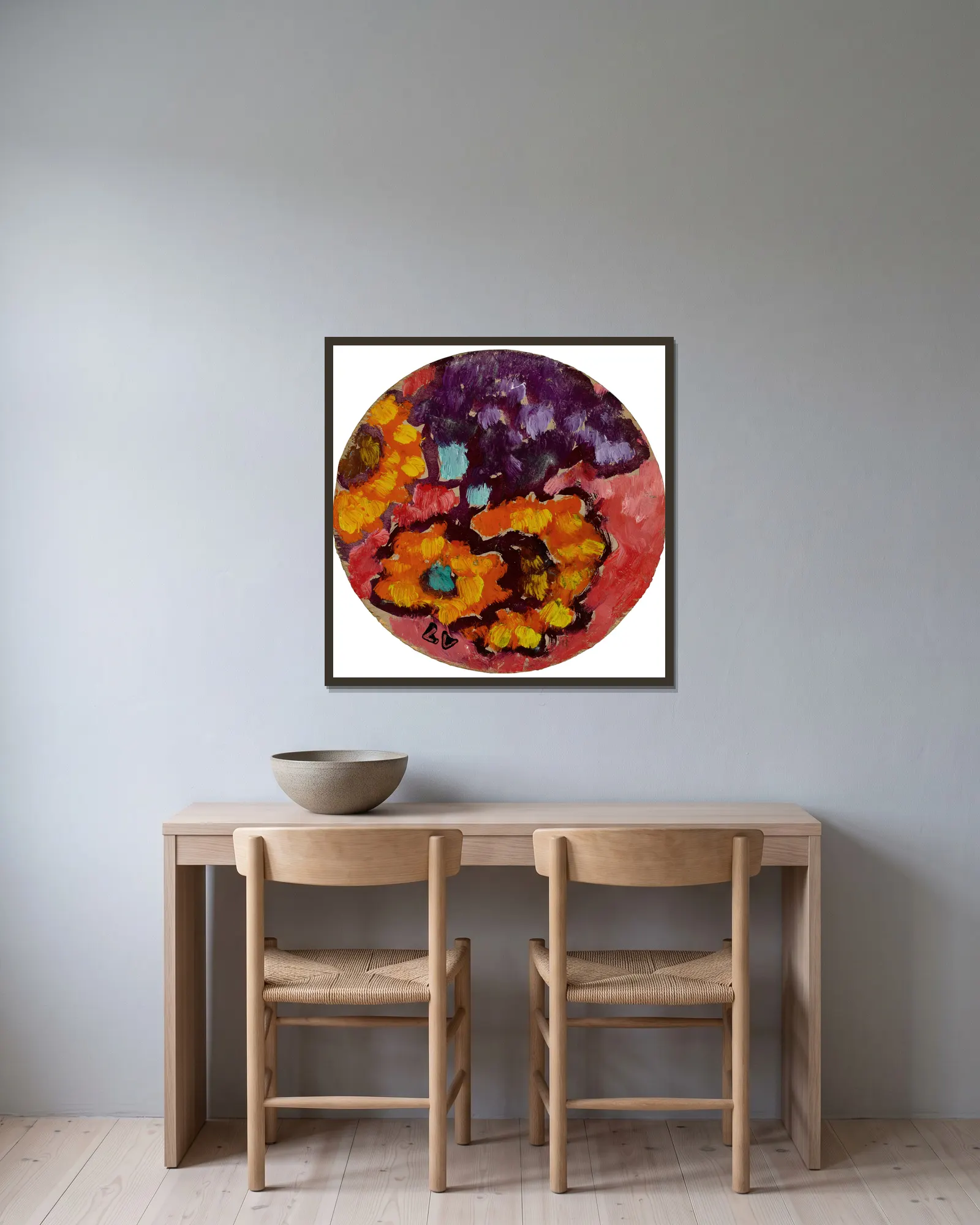 Fleurs av Louis Valtat inramad på en vägg