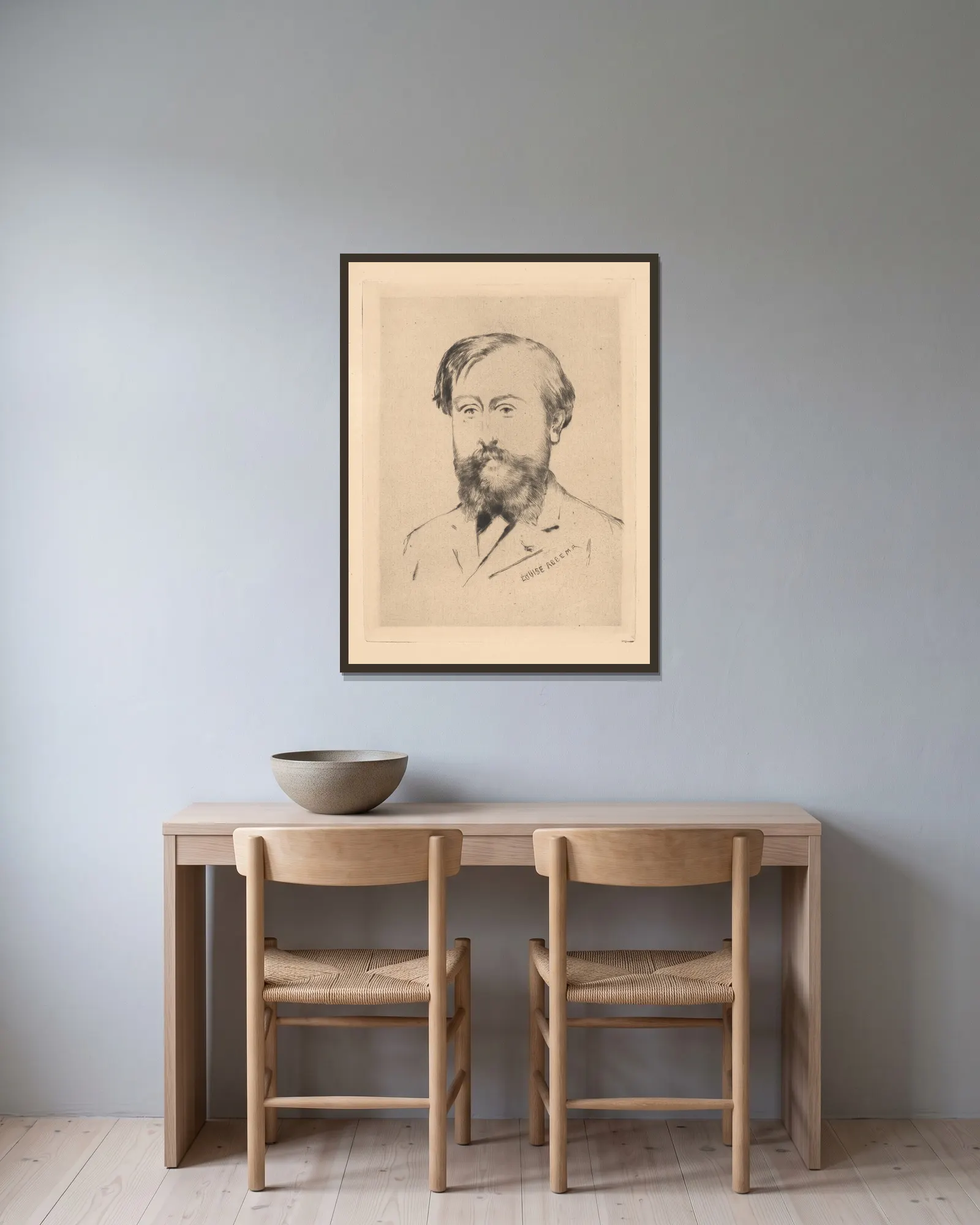 Leo Delibes, 1879 – nr 2 av Louise Abbéma inramad på en vägg